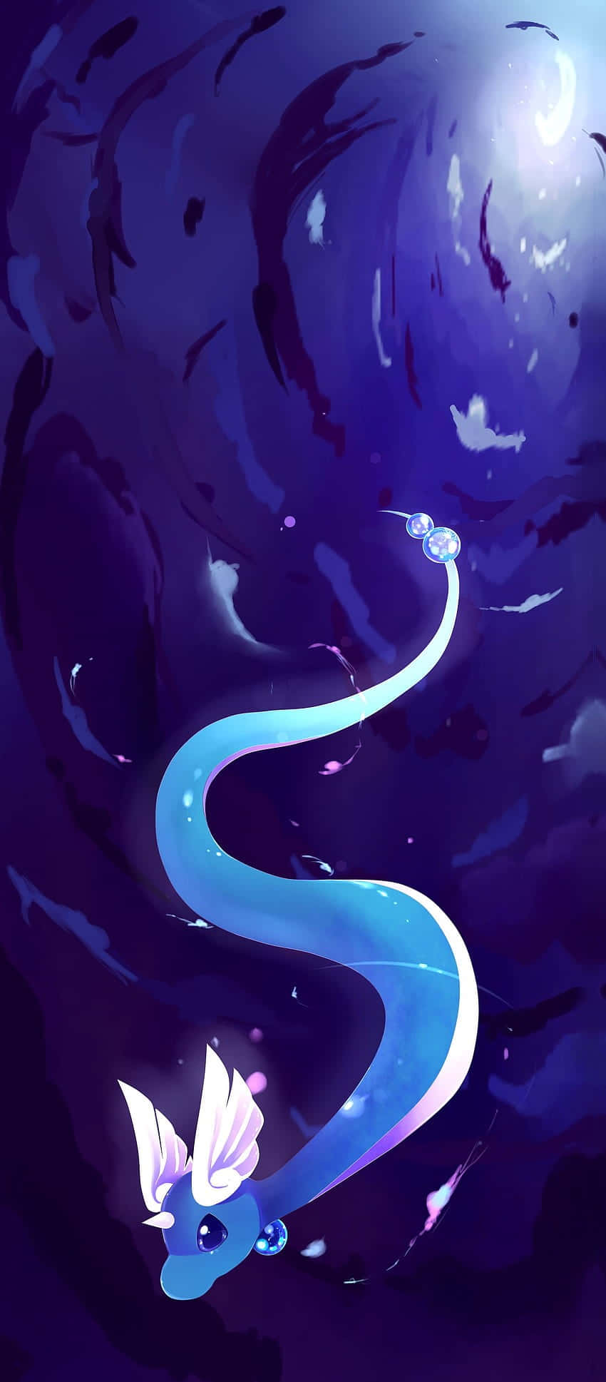 ภาพวาดนามธรรมของ Dragonair ในน้ำ วอลเปเปอร์