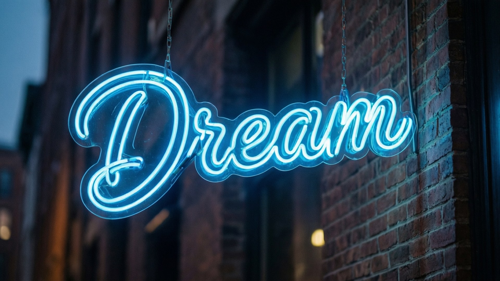 ป้ายนีออนคำว่า Dream วอลเปเปอร์