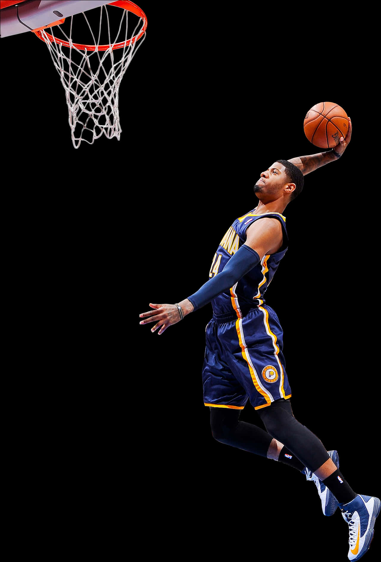 นักบาสเกตบอลกำลังทำการ dunk วอลเปเปอร์