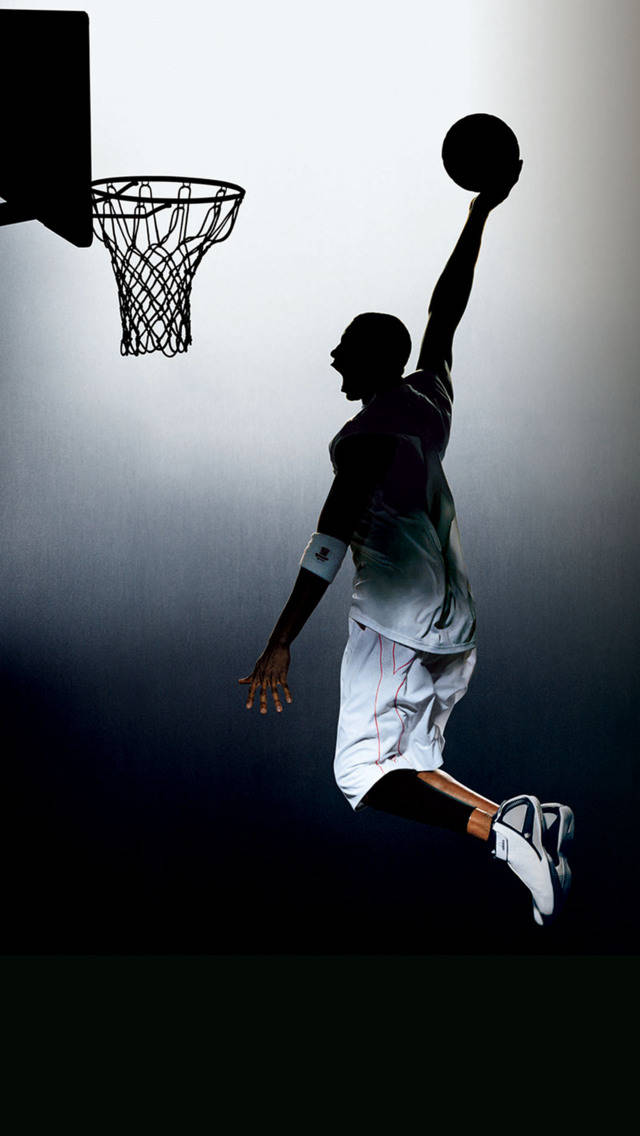 เงาของชายกำลัง dunk บาสเกตบอล iPhone กีฬา วอลเปเปอร์