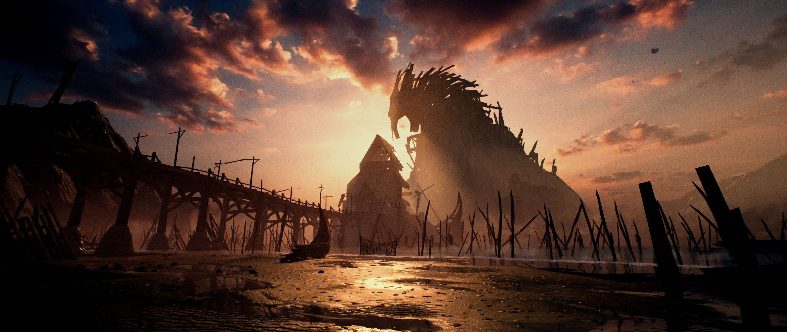 ฉากโลก dystopian ที่งดงาม วอลเปเปอร์