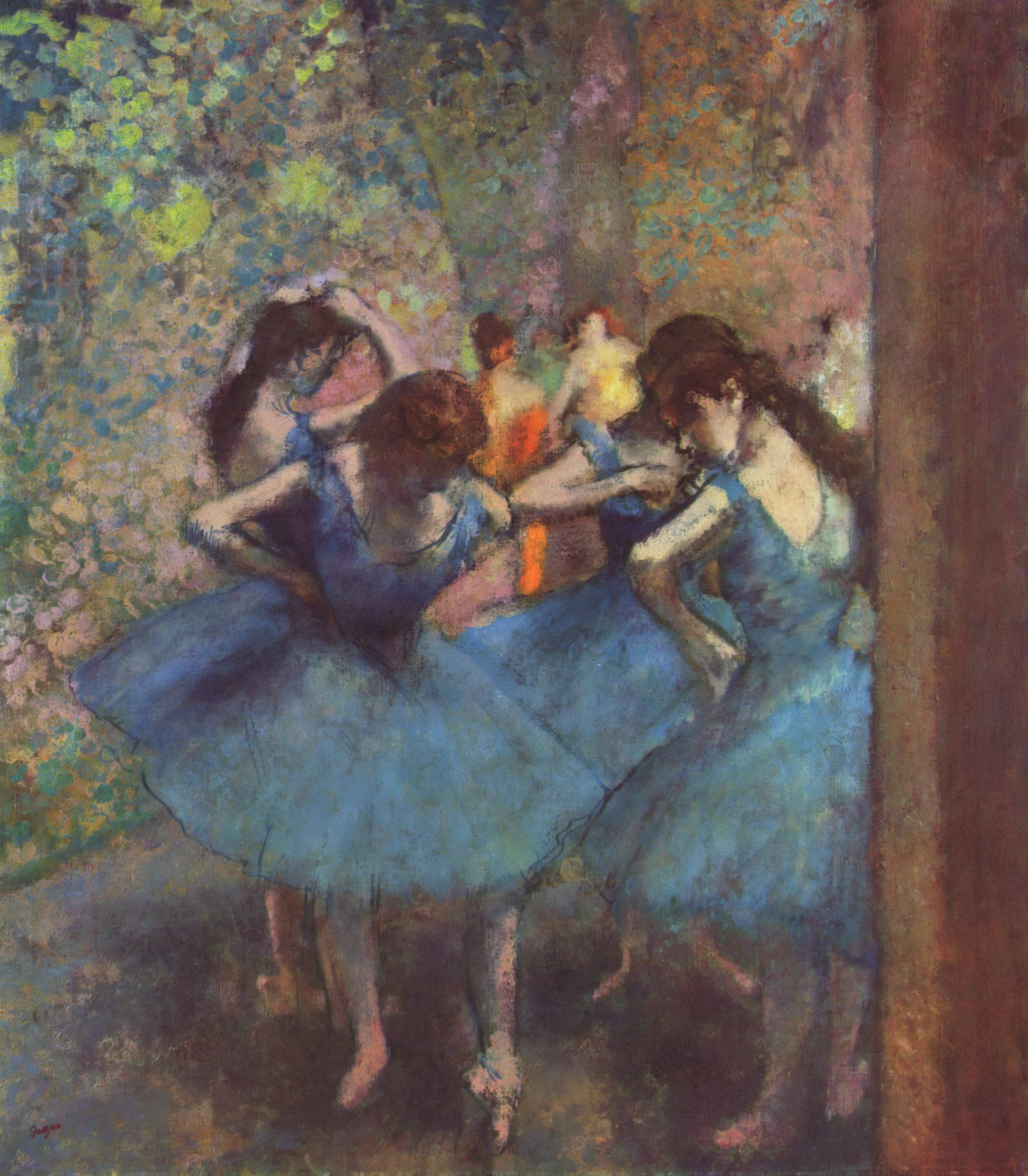 นักบัลเลต์ชุดสีน้ำเงิน โดย Edgar Degas วอลเปเปอร์