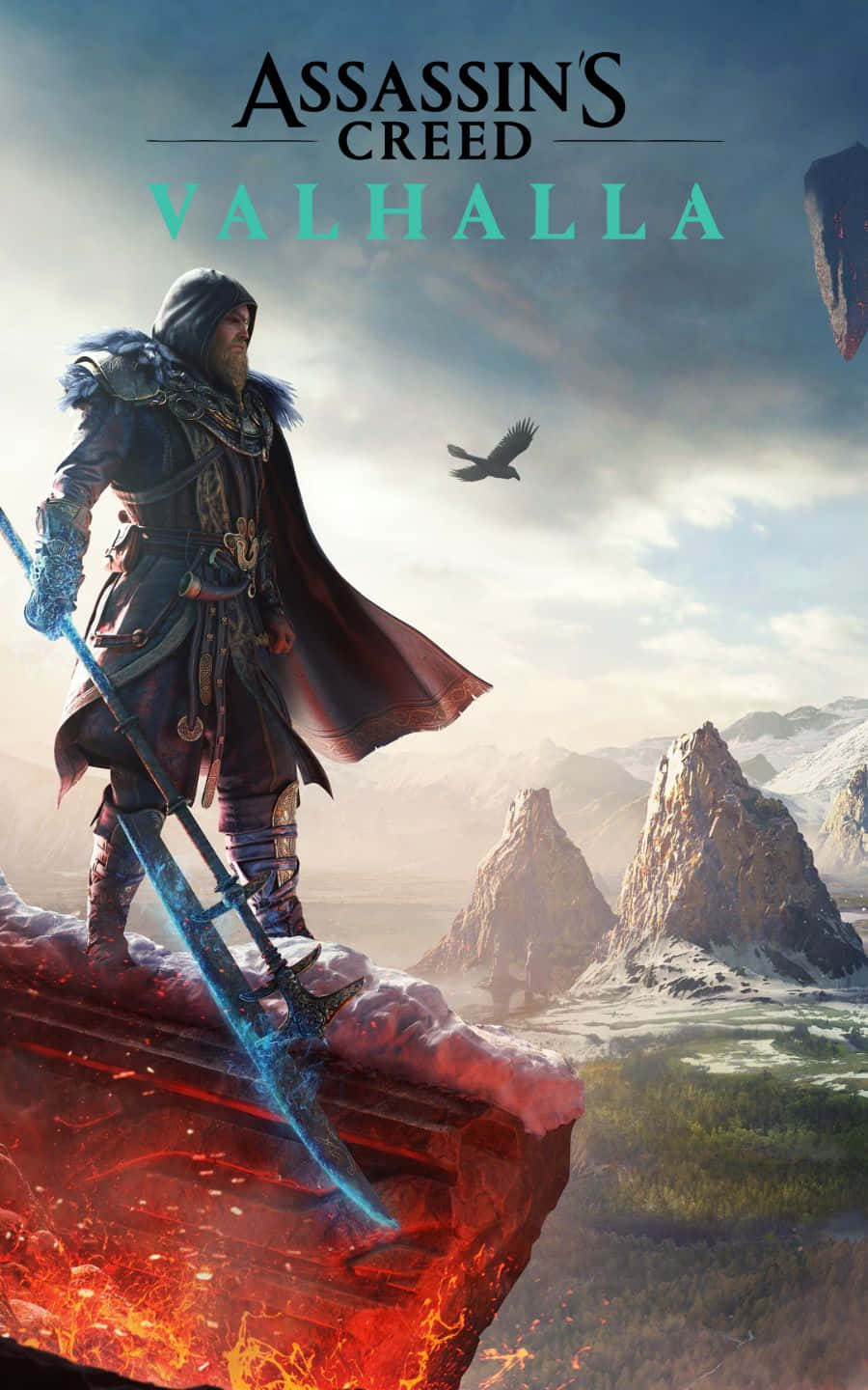 Eivor ถือเคียว ภาพพื้นหลัง Assassin's Creed Valhalla 1440p วอลเปเปอร์