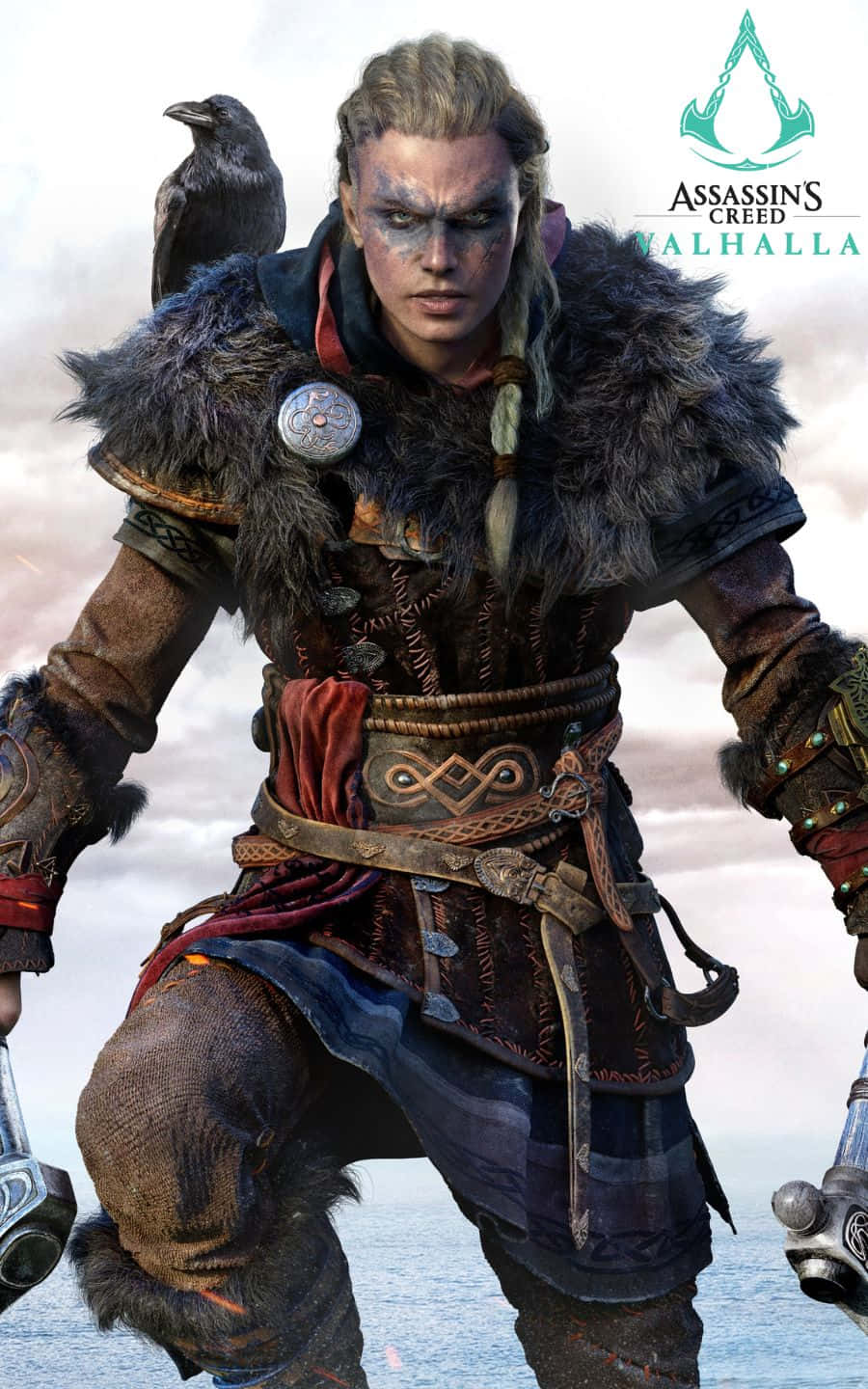 Eivor และ Synin 1440p Assassin's Creed Valhalla พื้นหลัง วอลเปเปอร์