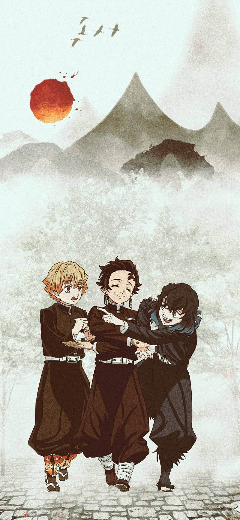 เด็กผู้ชายจากภูเขาดemon Slayer สำหรับ iPhone วอลเปเปอร์