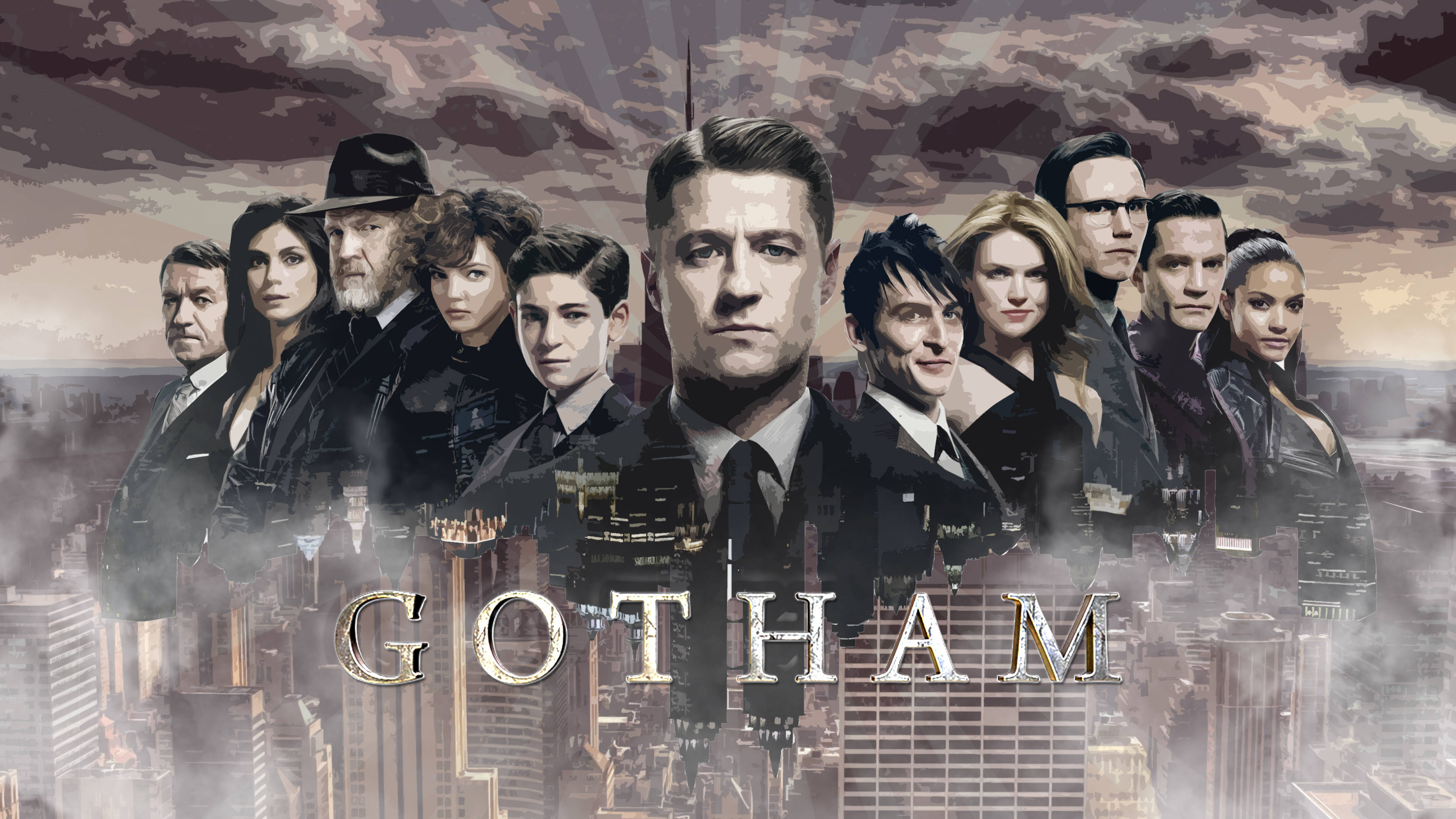 วอลเปเปอร์ Ensemble Gotham สไตล์เอสเธติกสีน้ำตาล 4K วอลเปเปอร์