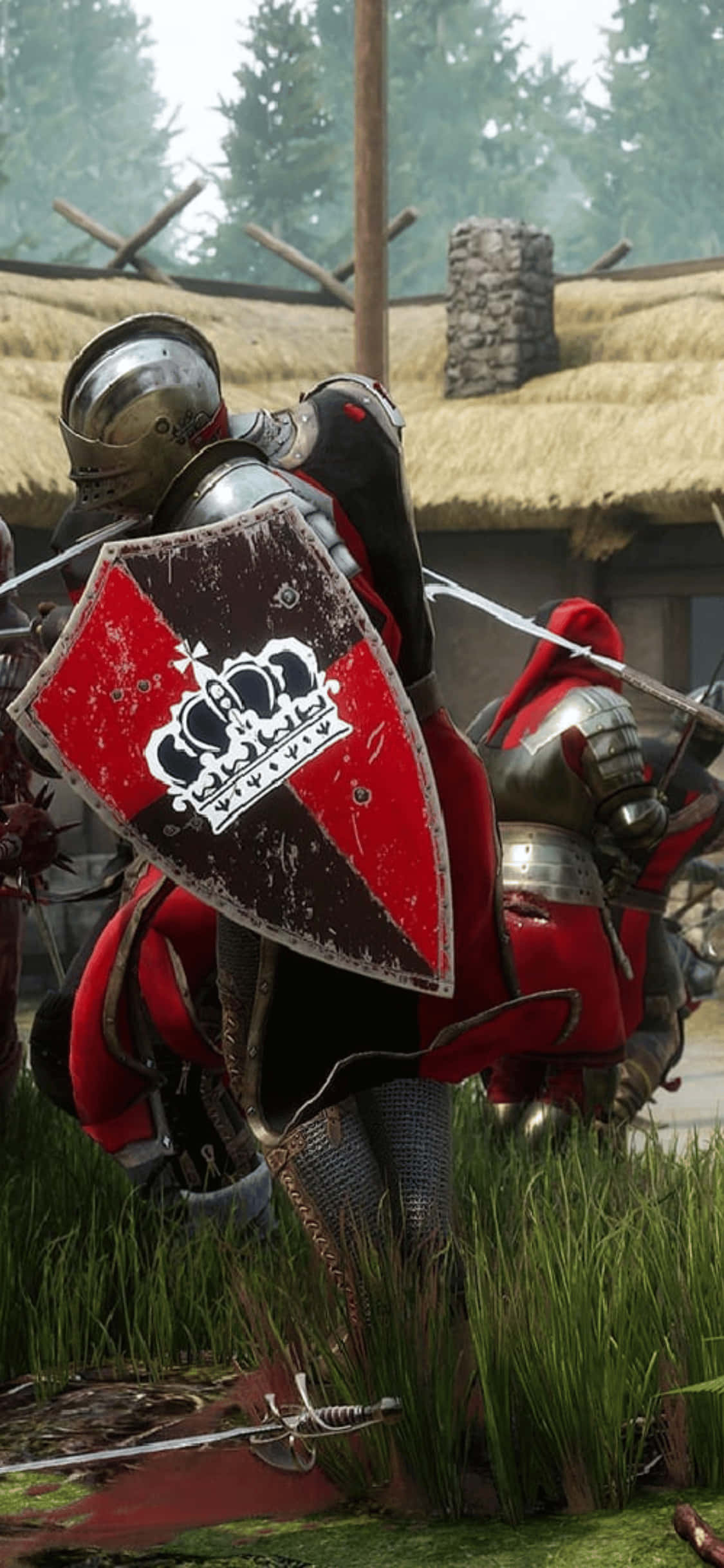 Epic Battle Scene from Mordhau on iPhone XS วอลเปเปอร์