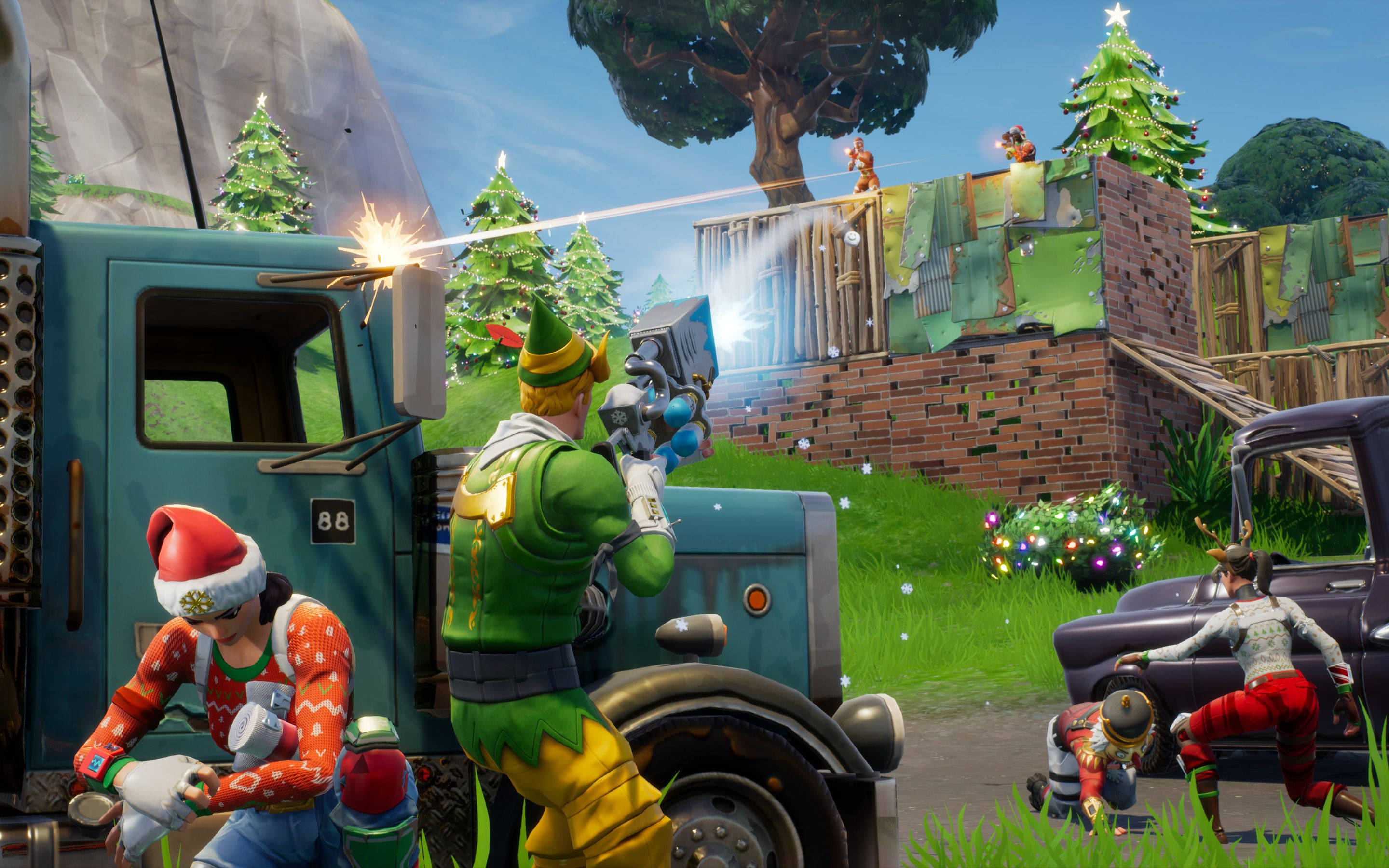 ต่อสู้กับผู้เล่น eSports ชั้นนำในทัวร์นาเมนต์ Winter Royale ของ Fortnite! วอลเปเปอร์