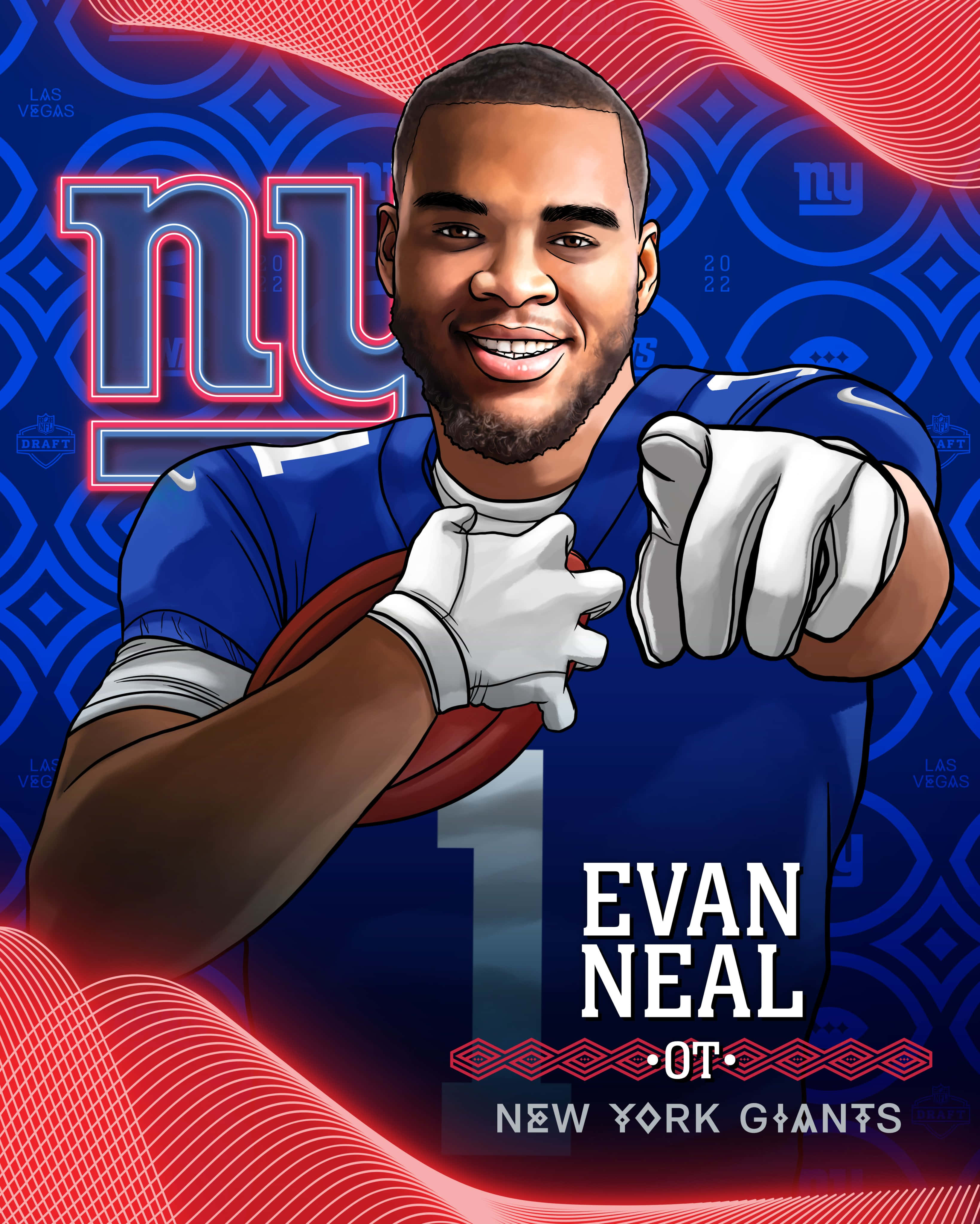 ภาพเวกเตอร์ Evan Neal วอลเปเปอร์
