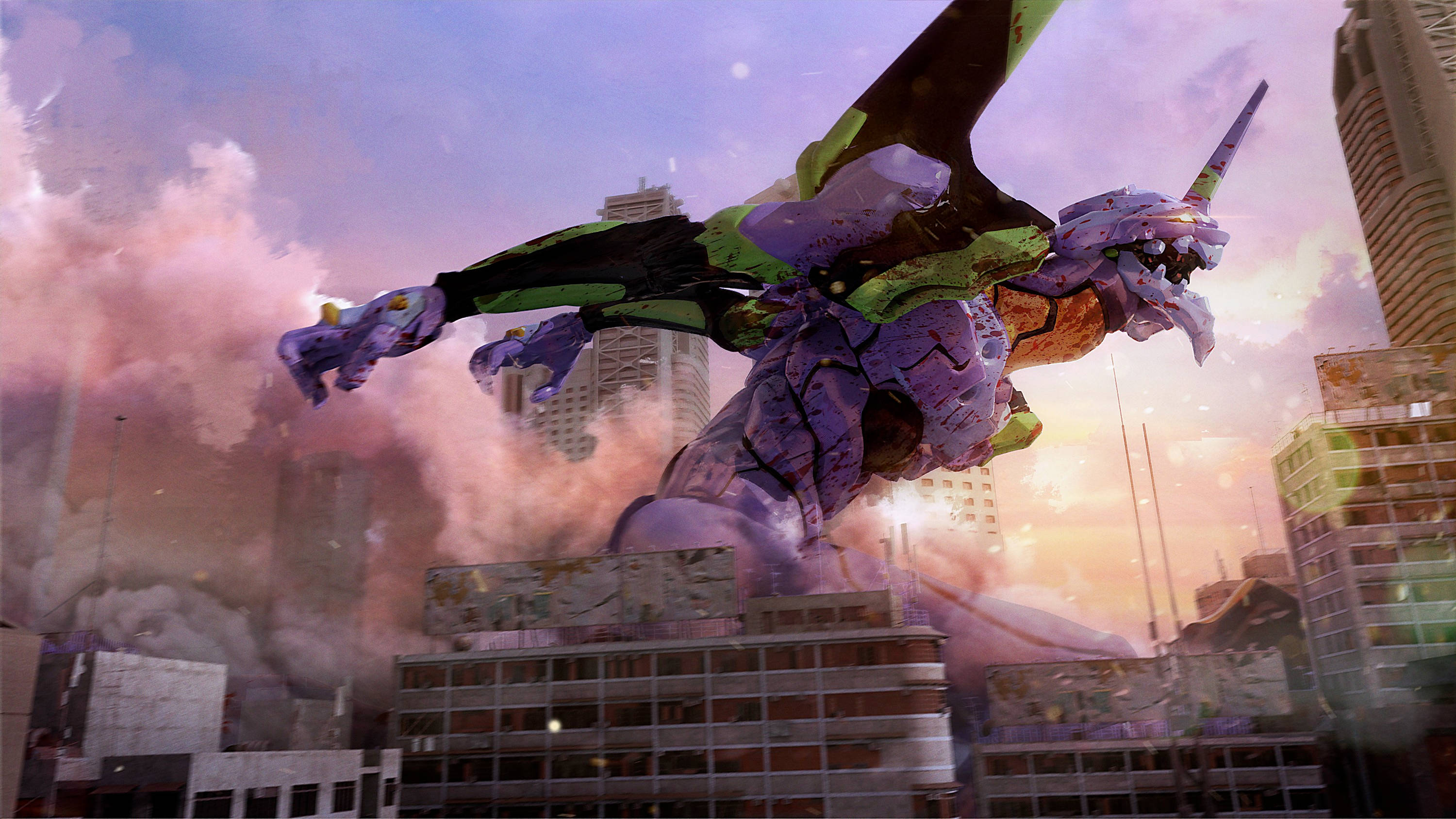 Evangelion 4K Unit-01 อาละวาด วอลเปเปอร์