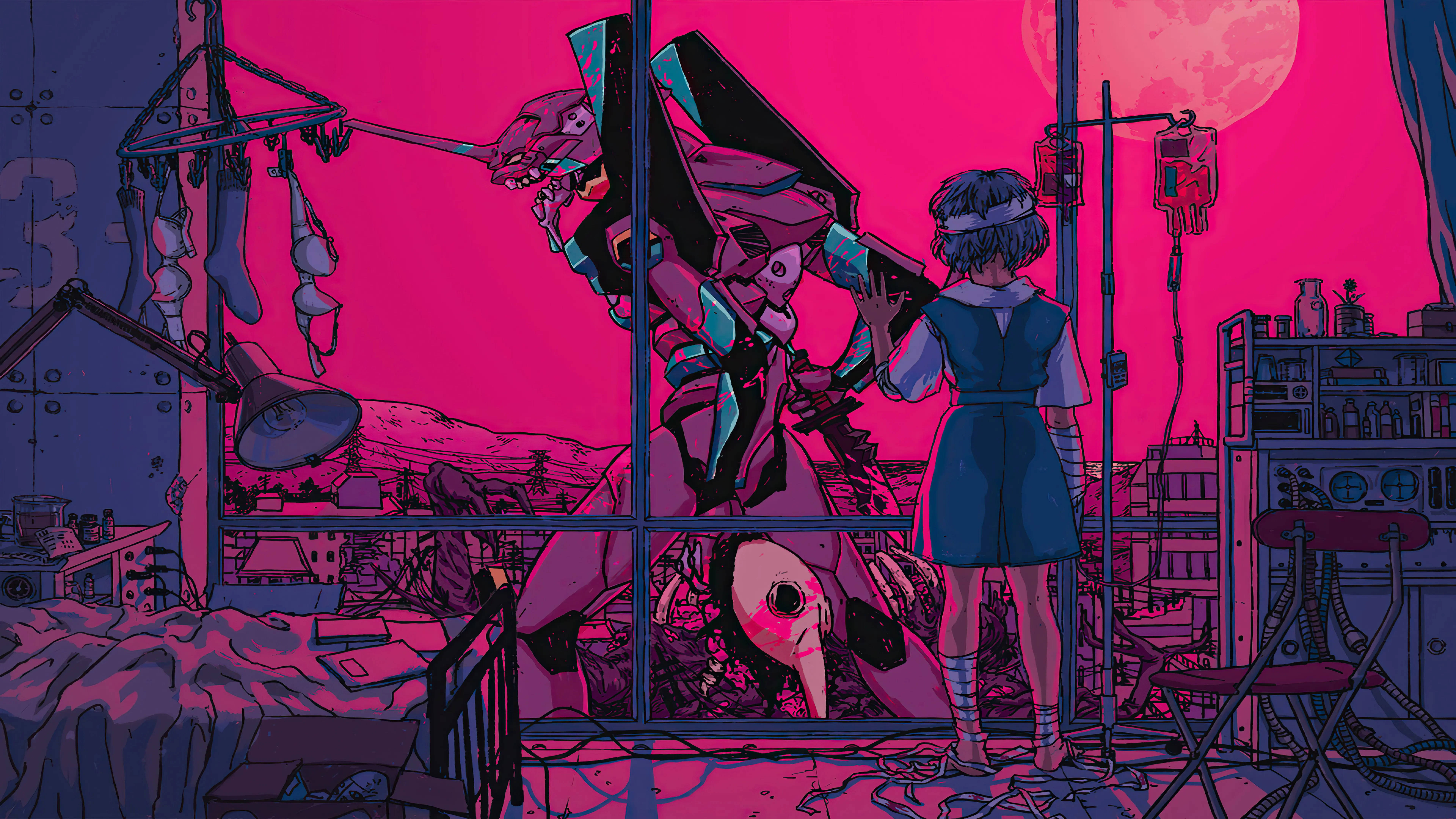 ไร อายานามิ อนิเมะ Evangelion 8K วอลเปเปอร์