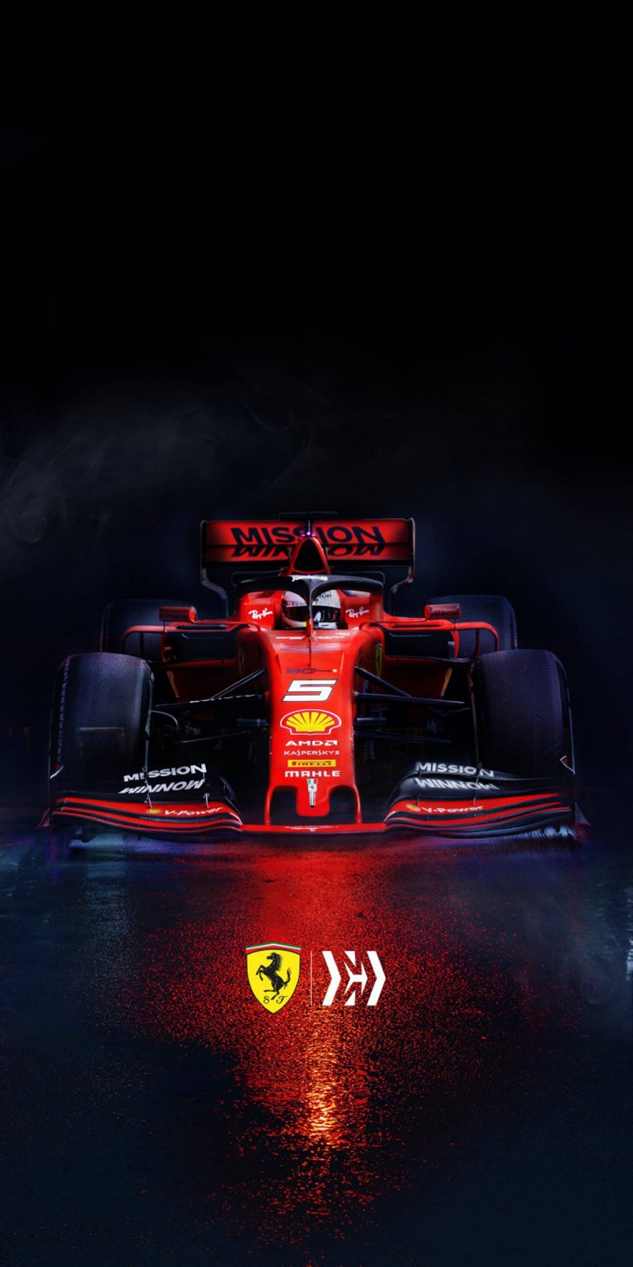 โทรศัพท์มือถือ F1 พร้อมเฟอร์รารีสีแดงคันเดียวใหม่ วอลเปเปอร์