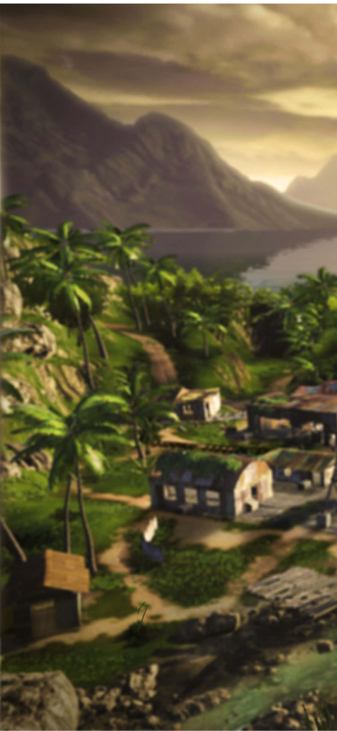 พื้นหลังหมู่บ้าน Far Cry 3 สำหรับ iPhone X วอลเปเปอร์