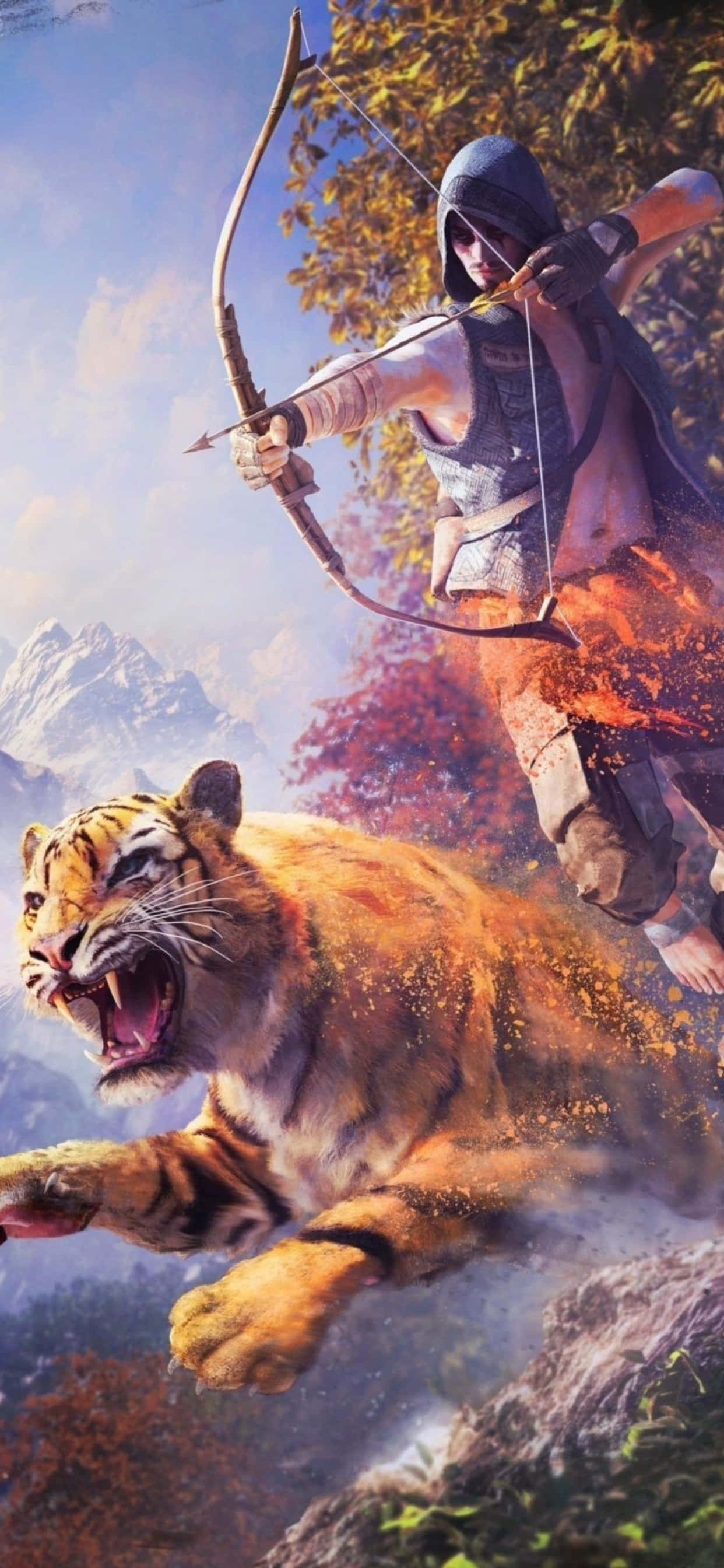 ชมทิวทัศน์สวยงามและวิวอันน่าหลงใหลขณะสำรวจและเล่น Far Cry 4 บน iPhone Xs Max วอลเปเปอร์