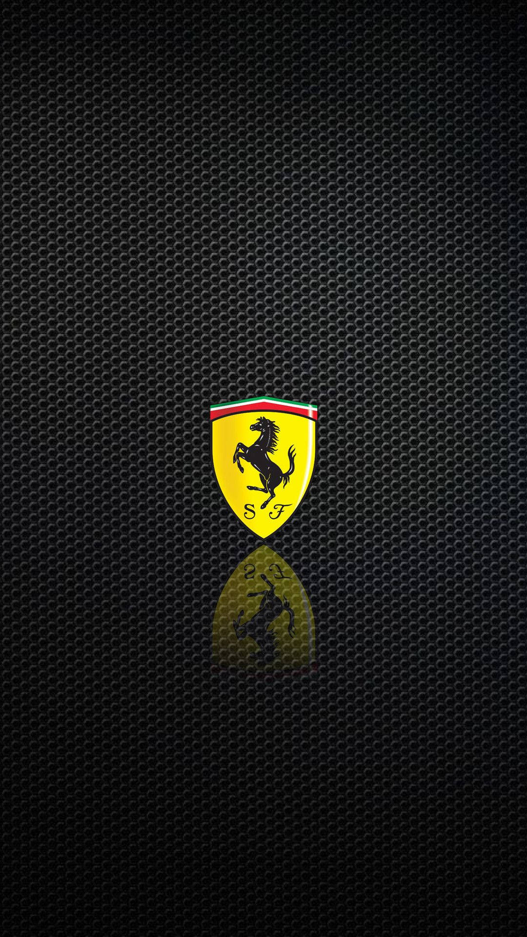 โลโก้ Ferrari สีดำสไตล์สวยงามสำหรับโทรศัพท์ วอลเปเปอร์