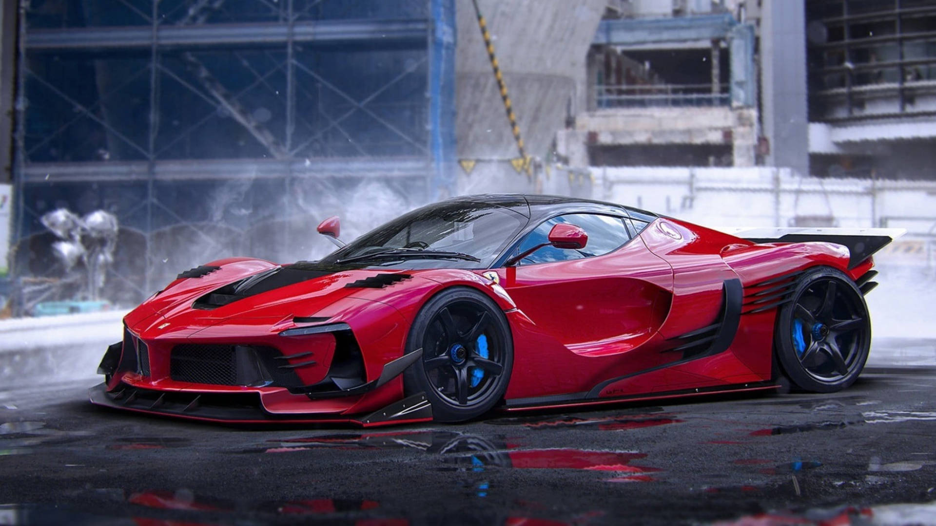 อาคารร้างกับ Ferrari สำหรับ iPad วอลเปเปอร์