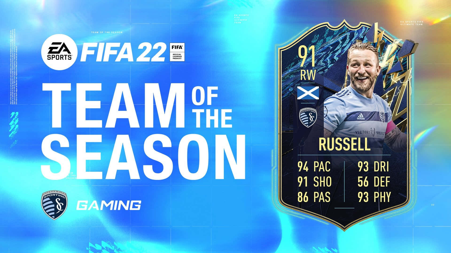 คำบรรยายภาพ: จอห์นนี่ รัสเซล ใน FIFA 22 MLS Ultimate Team of the Season วอลเปเปอร์