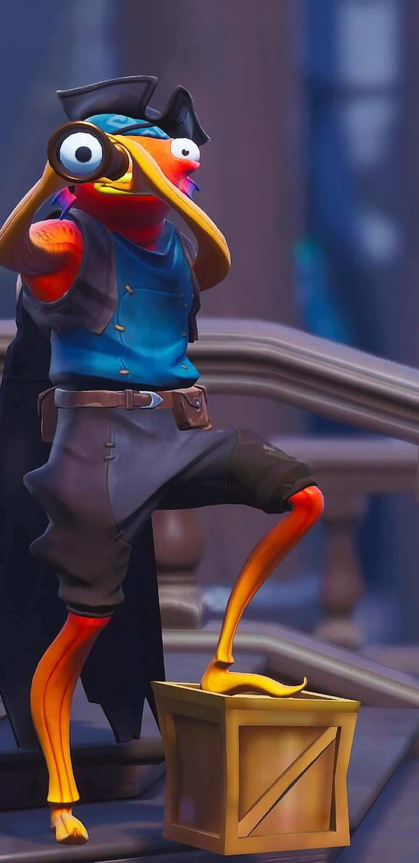 พื้นหลังตัวละคร Fishstick สุดขึ้ Pixel 3XL จากเกม Fortnite Battle Royale วอลเปเปอร์