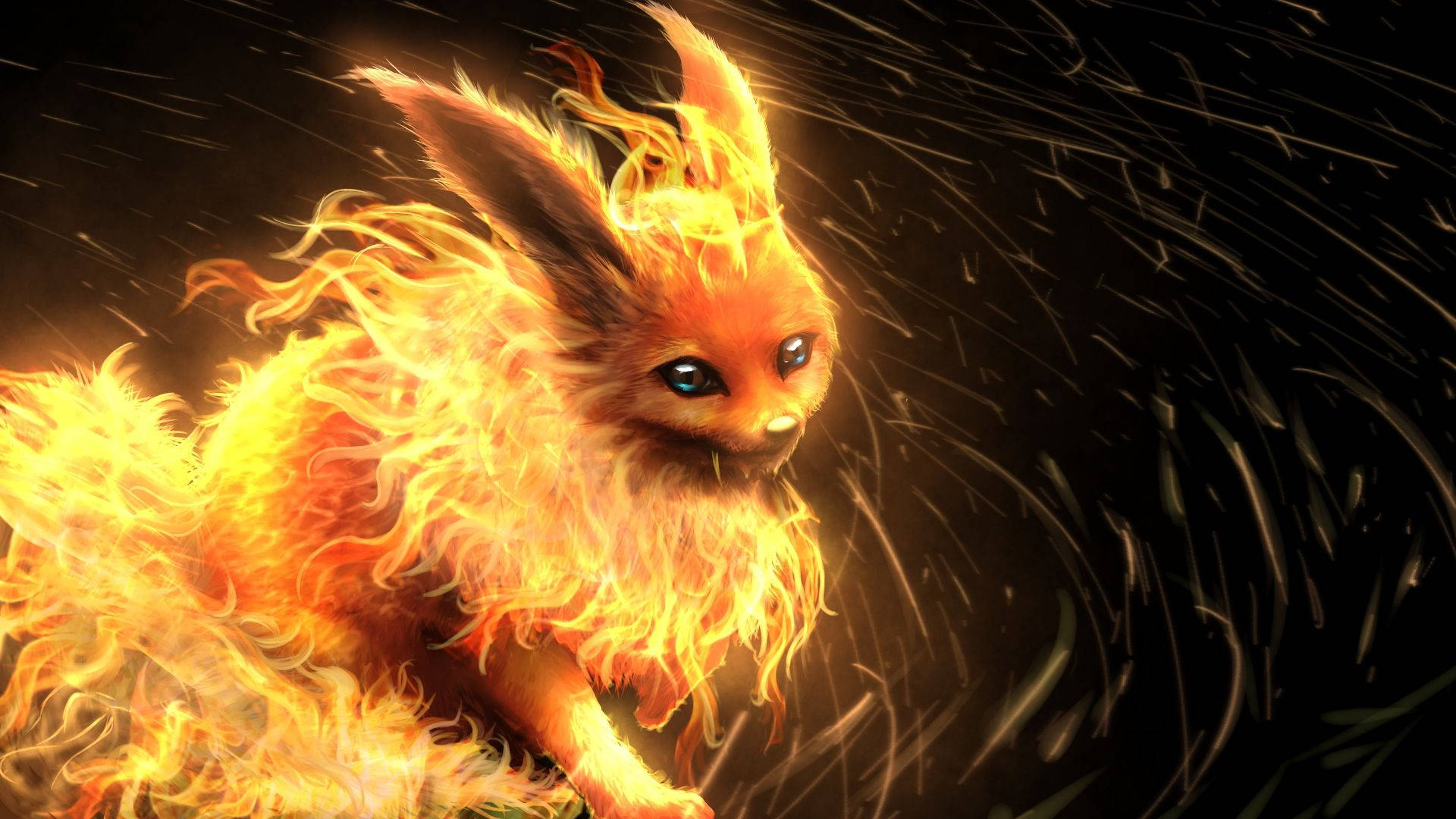 เพลิดเพลินกับแสงแดดกับ Flareon โปเกมอนประเภทไฟ วอลเปเปอร์