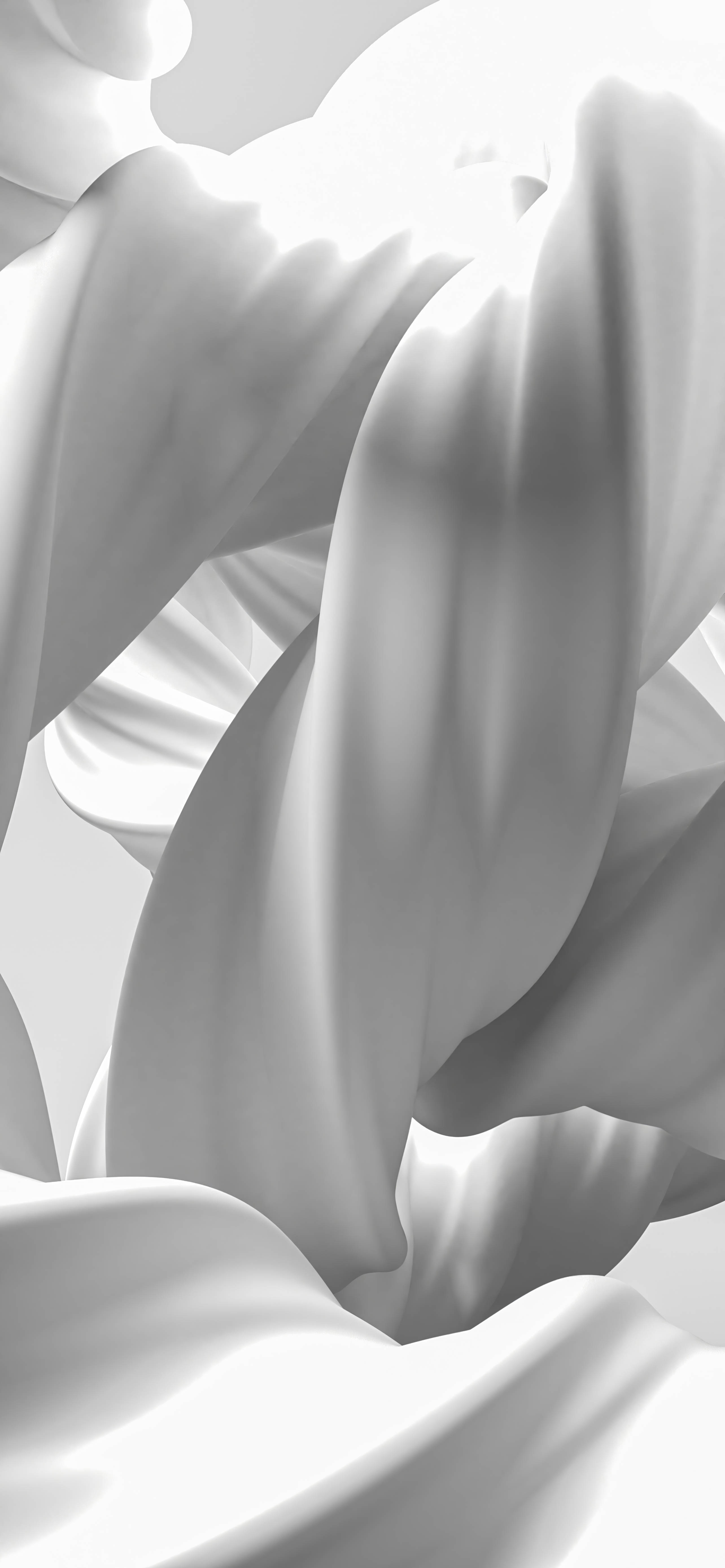 Fluid White Fabric Mobile 3D วอลเปเปอร์
