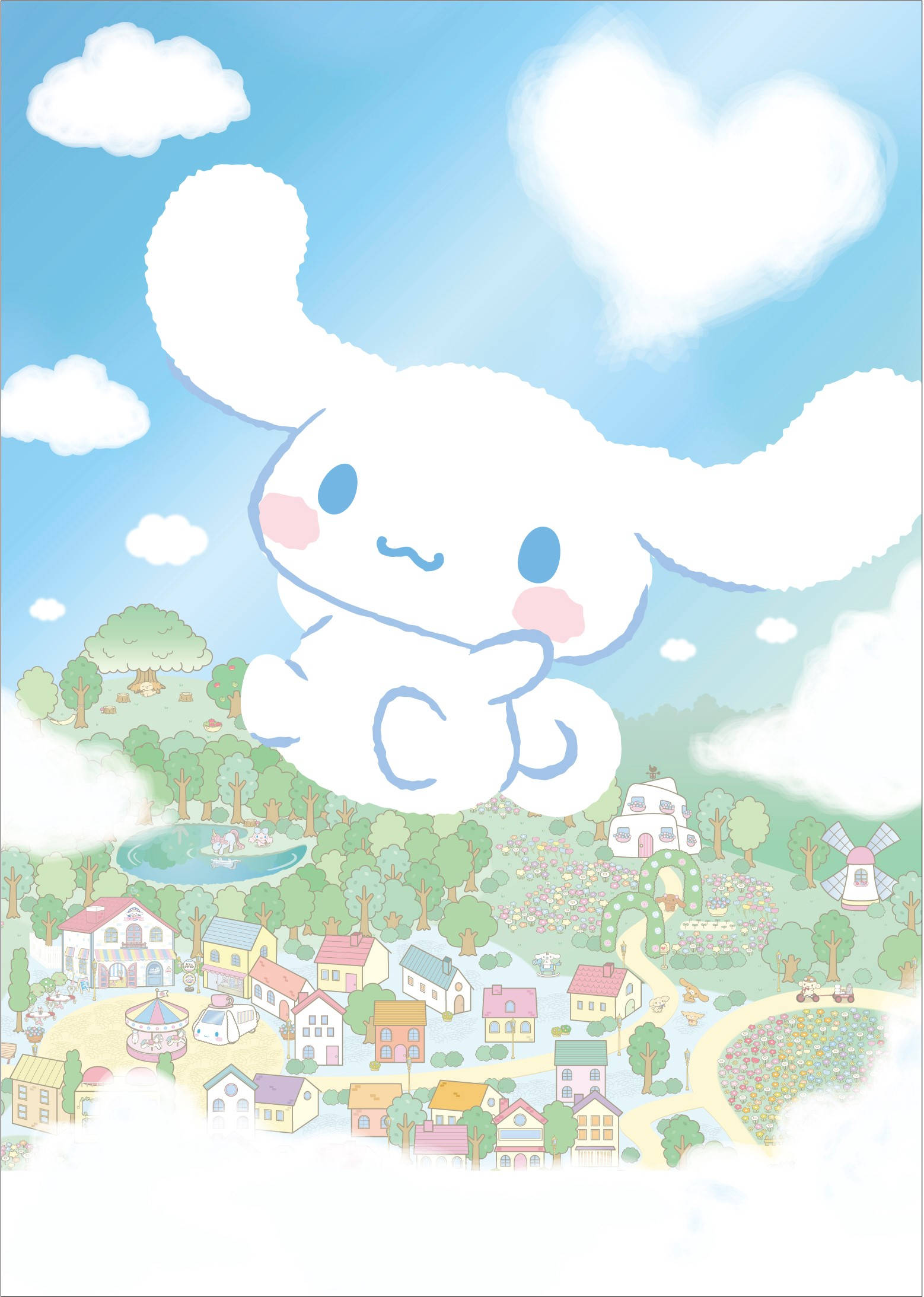 Flying Cinnamoroll Art วอลเปเปอร์