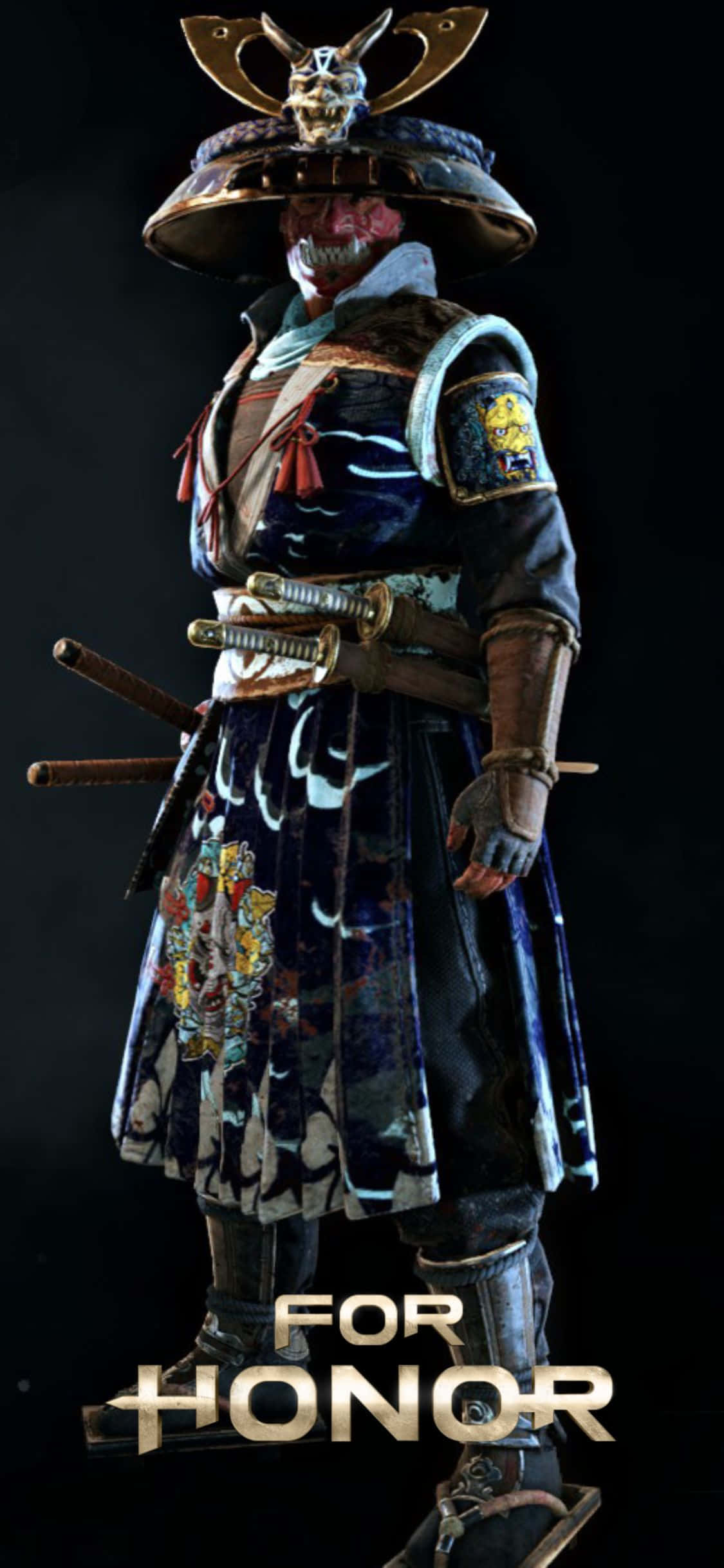 ชายในชุดซามูไรพร้อมคำว่า For Honor วอลเปเปอร์