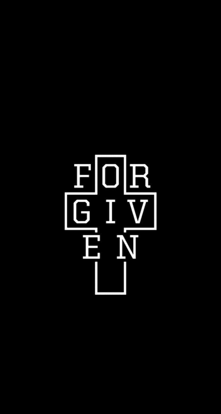 ไม้กางเขนสีดำและสีขาว Forgiven iPhone วอลเปเปอร์