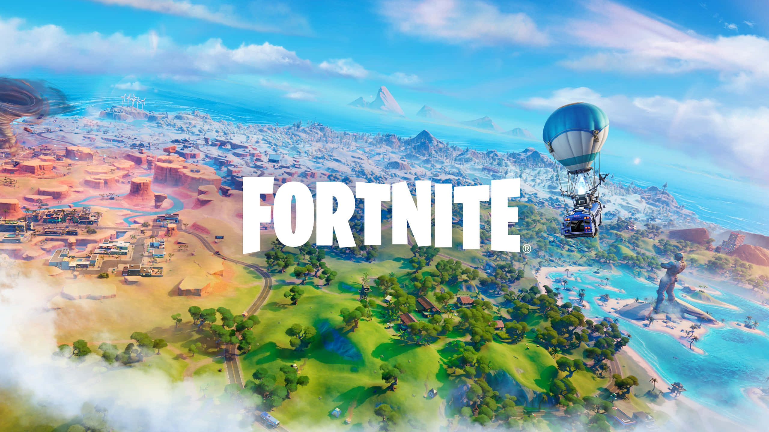 fortnite - เมืองที่มีบอลลูนลมร้อน วอลเปเปอร์