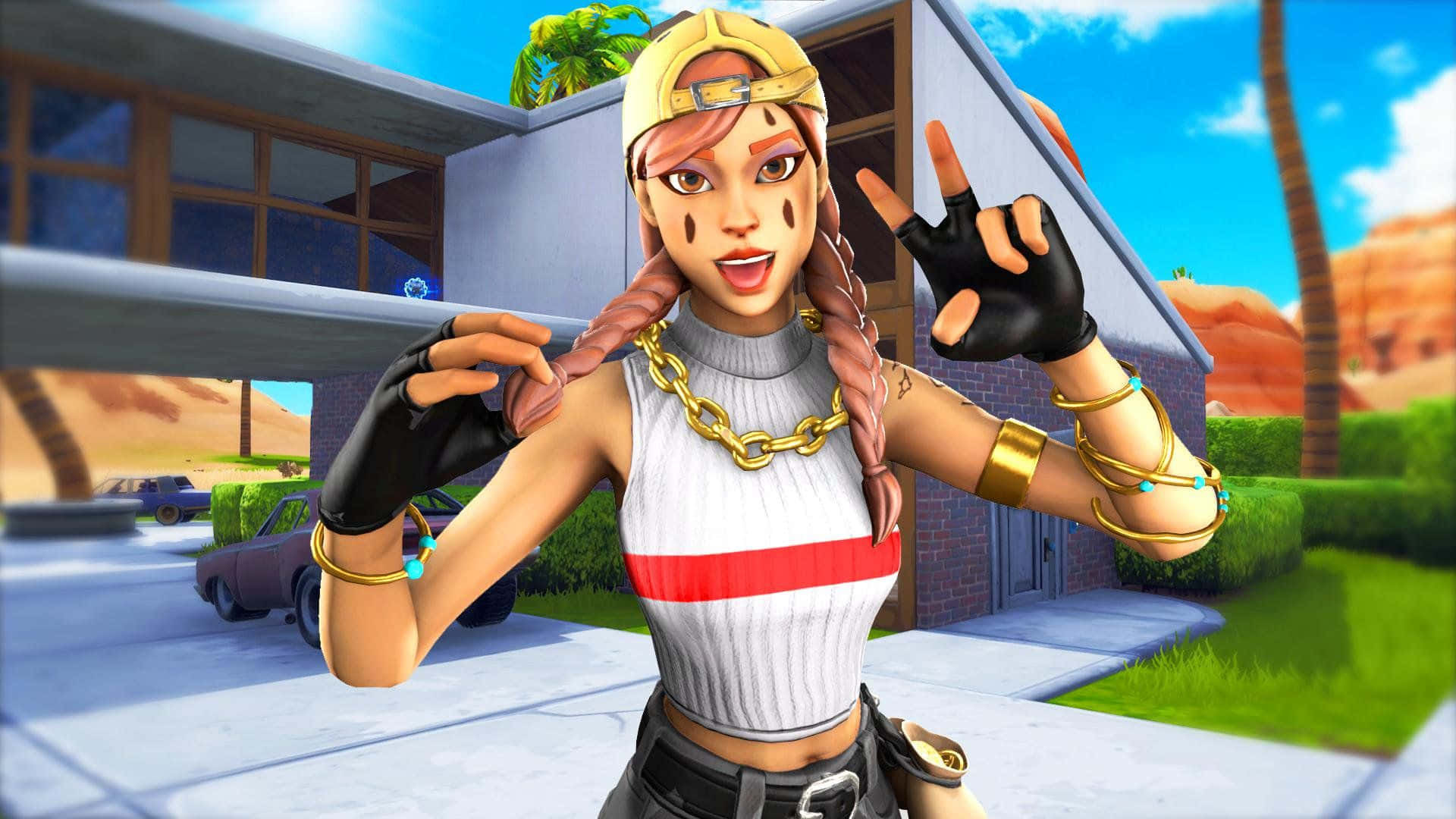 Fortnite Aura Skin ท่าโพสเท่ในเกม วอลเปเปอร์