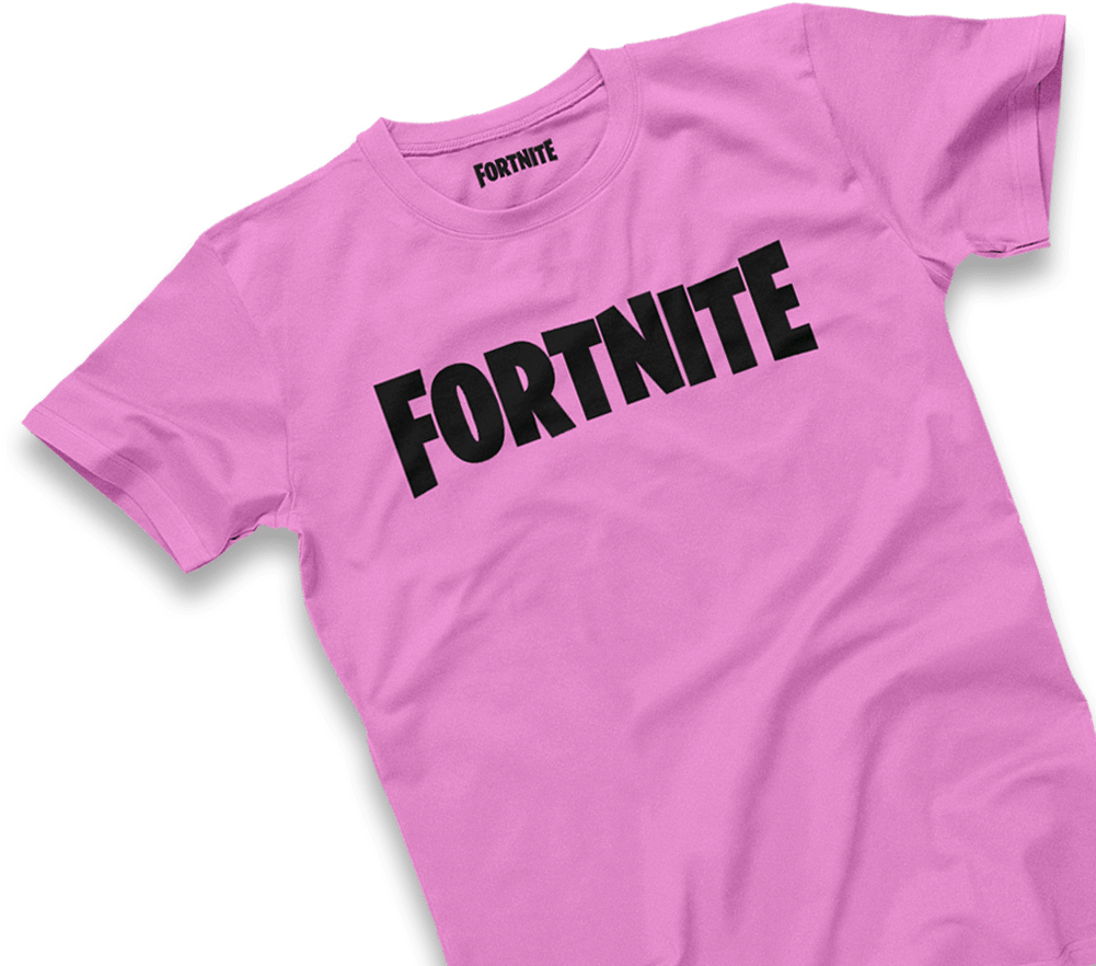 เสื้อยืดสีชมพูโลโก้ Fortnite วอลเปเปอร์