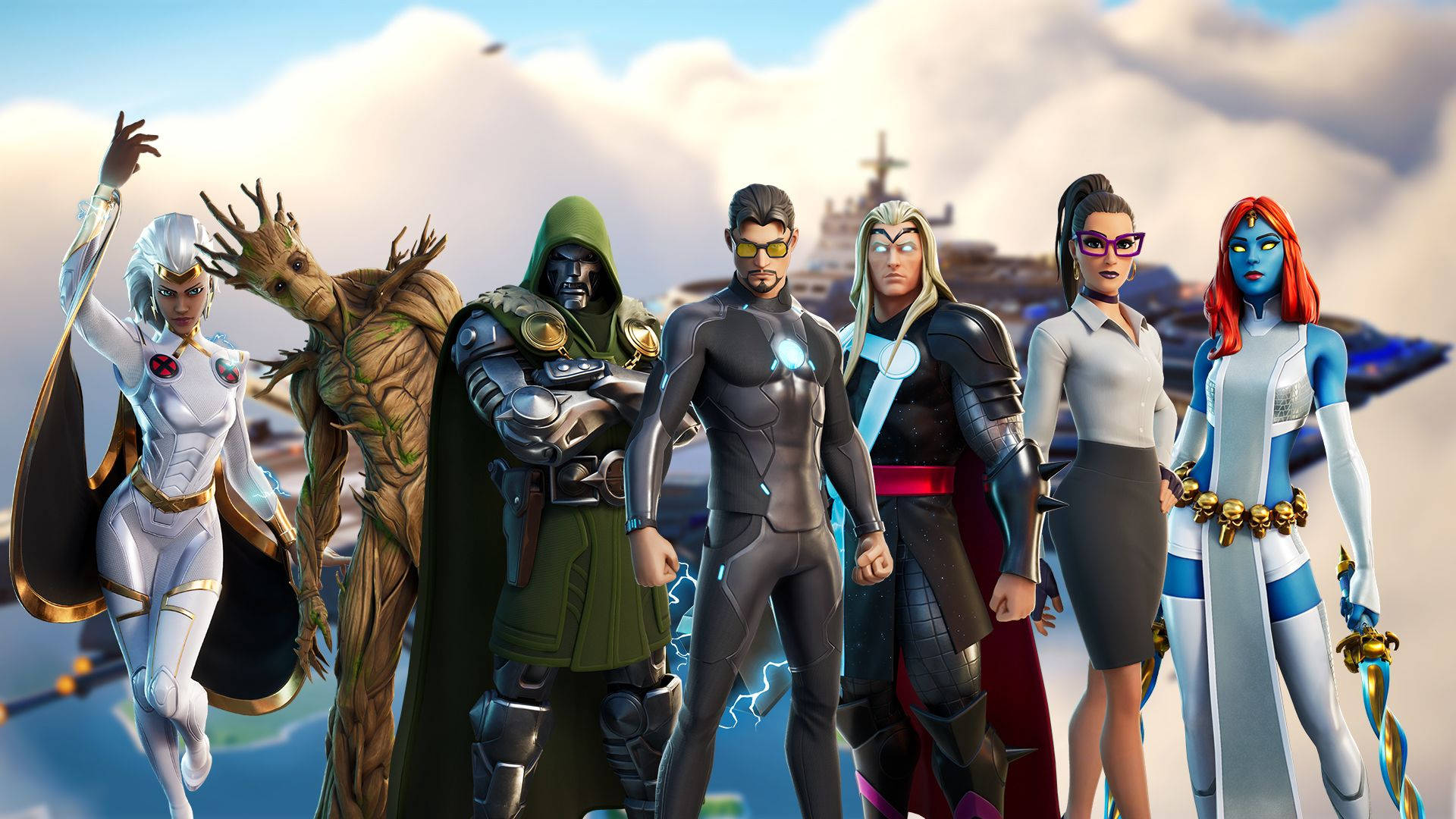 ตัวละครสัตว์ป่า Fortnite Chapter 2 Season 6 บนเมฆ วอลเปเปอร์