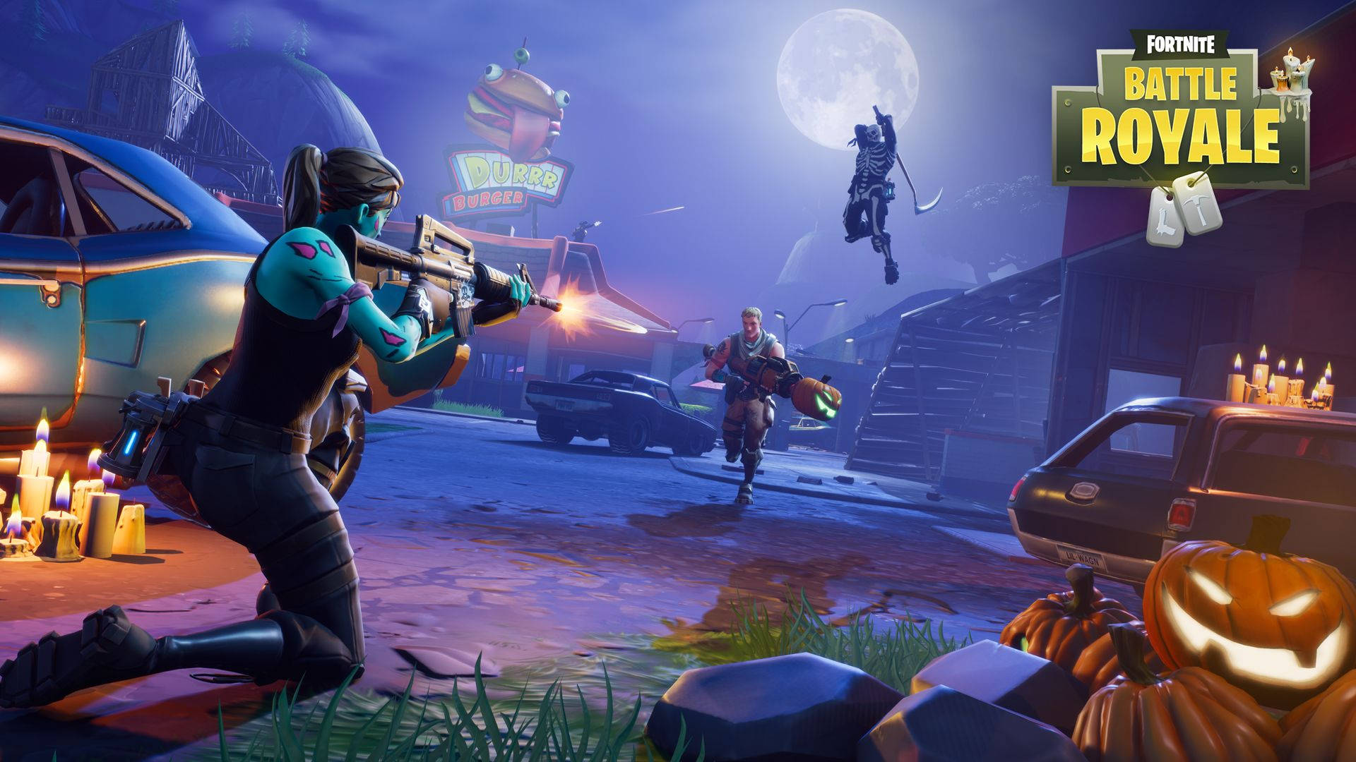 เอาชนะศัตรูใน Fortnite Halloween Royale วอลเปเปอร์