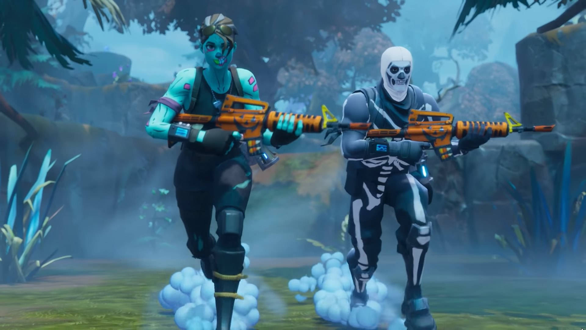 ผู้เล่น Fortnite สองคนเผชิญกับความหนาวเย็น วอลเปเปอร์