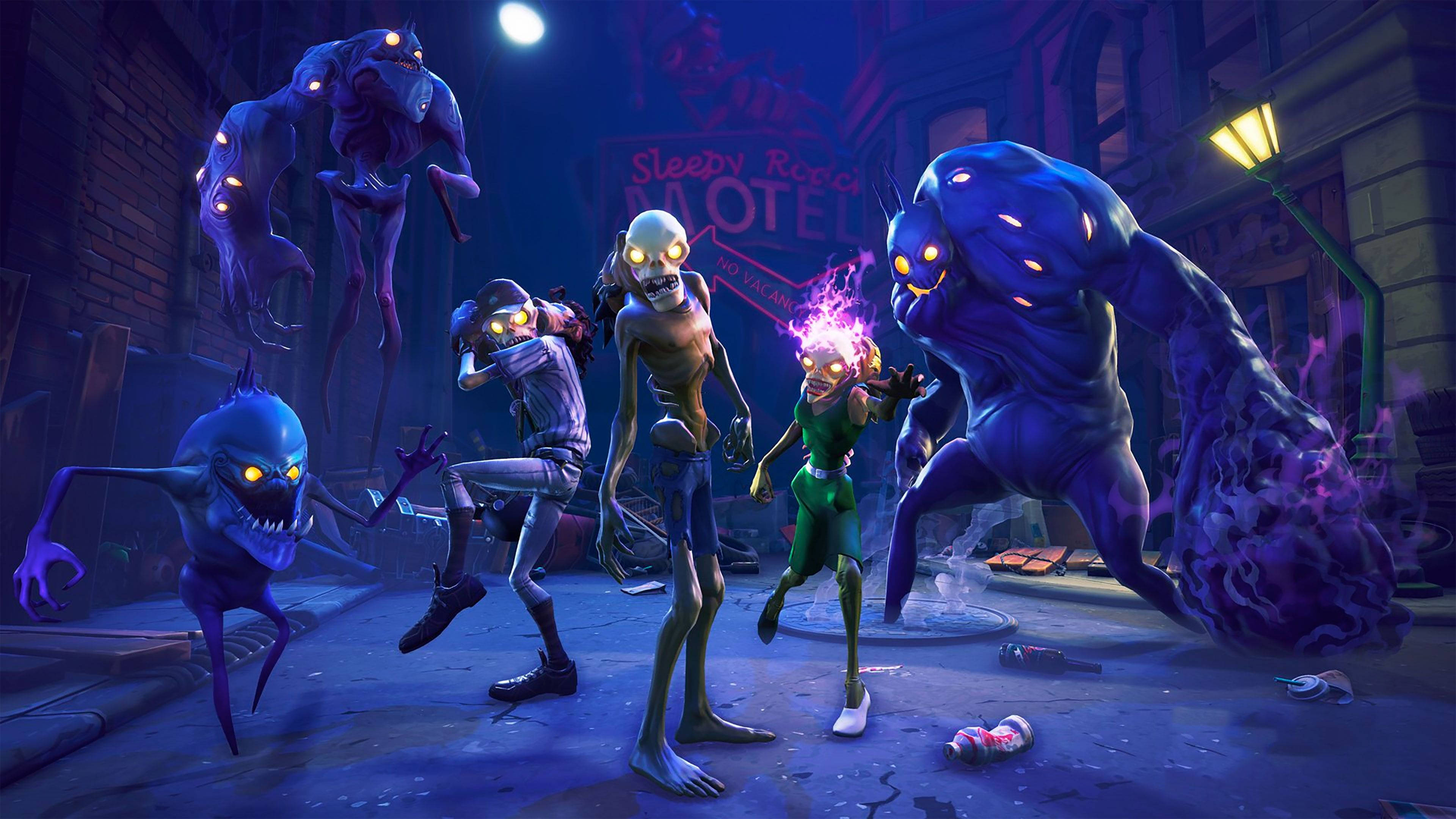 เตรียมพร้อมสำหรับการต่อสู้กับซอมบี้และมินิบอสใน Fortnite วอลเปเปอร์