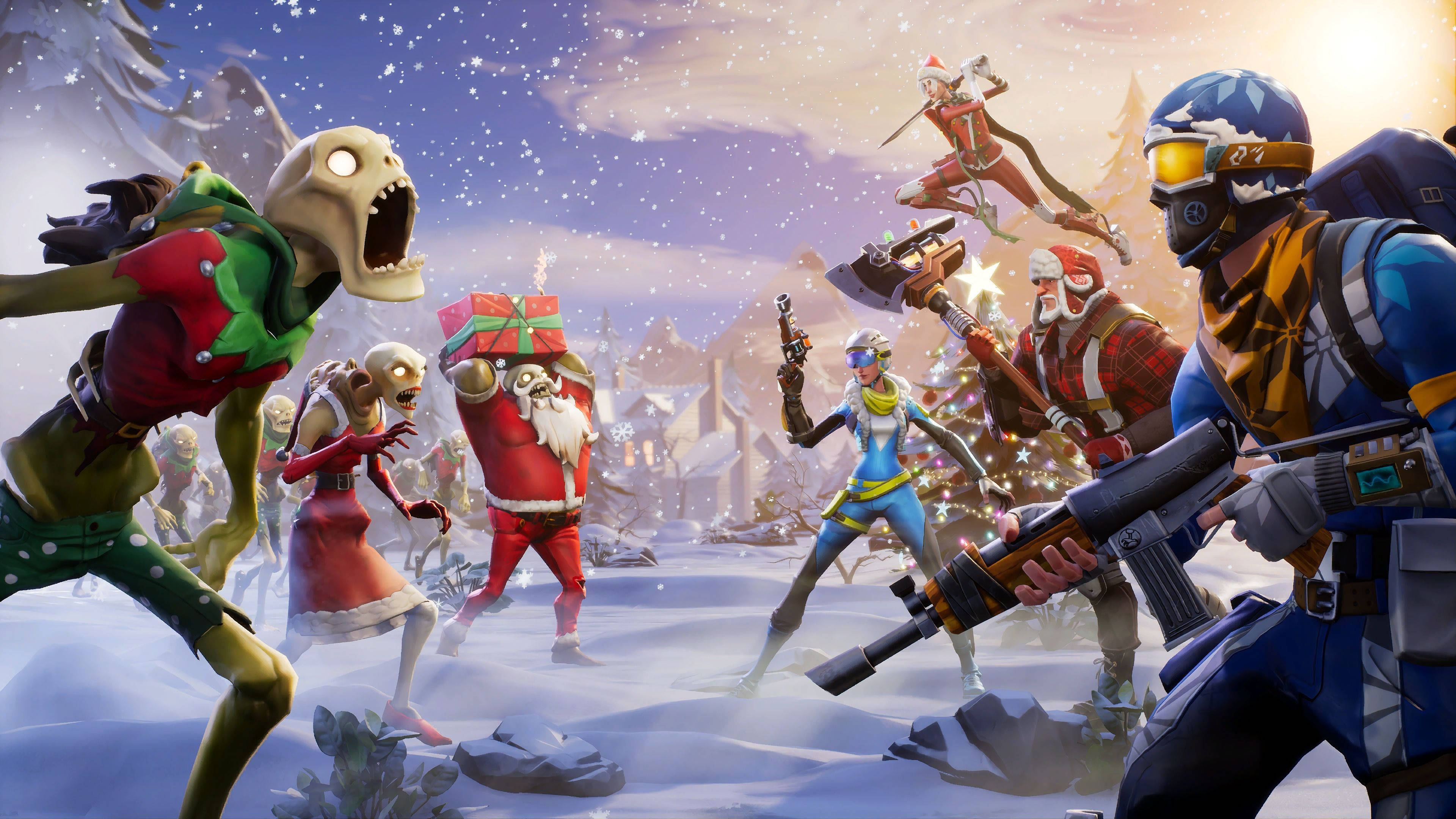 เอาชีวิตรอดในวันหยุดกับ Fortnite Save the World วอลเปเปอร์