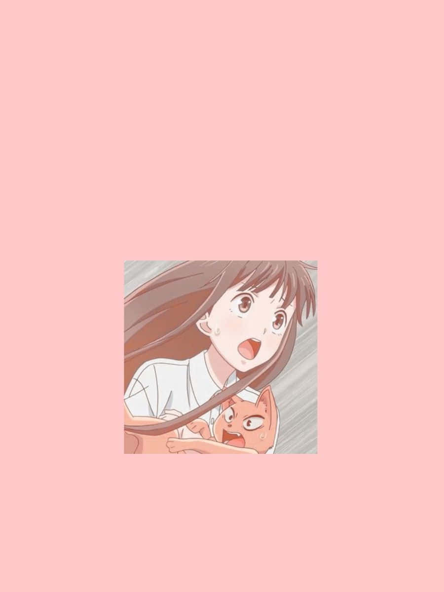 โทรุฮอนดะ สายมินิมอลสีชมพู Fruits Basket อนิเมะ วอลเปเปอร์