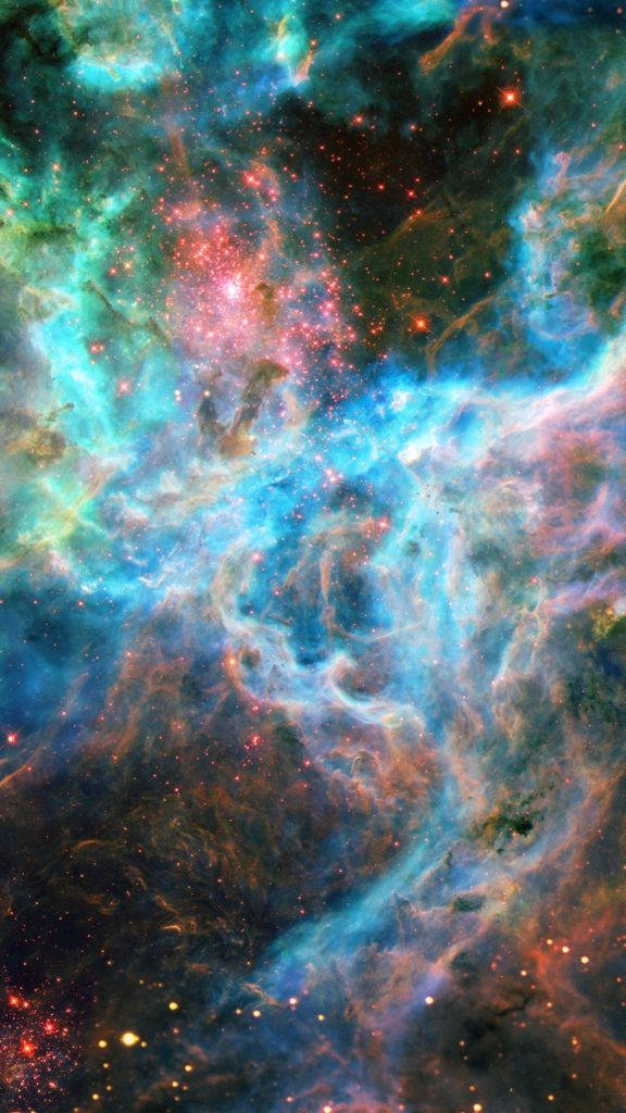 เนบิวลาสีสันสวยงามสำหรับโทรศัพท์ความละเอียด Full HD วอลเปเปอร์