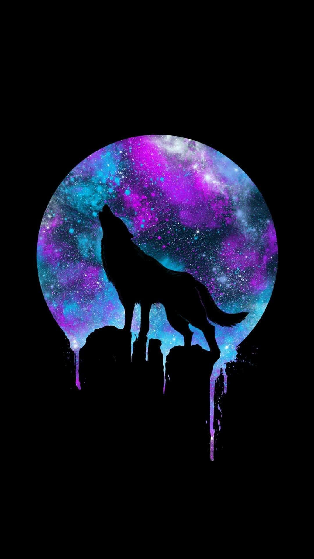 วอลเปเปอร์ล็อคสกรีน Galaxy Wolves สำหรับ iPhone วอลเปเปอร์