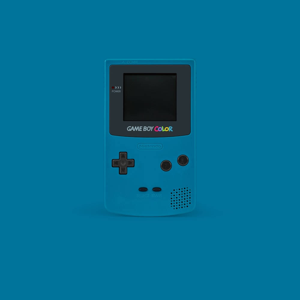 Game Boy Color สีน้ำเงินสไตล์มินิมอล วอลเปเปอร์
