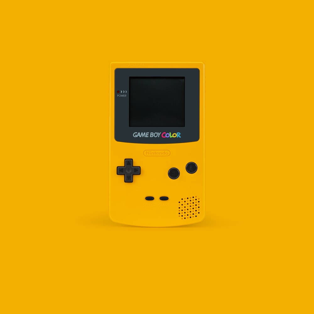 Game Boy Color สีเหลืองสไตล์มินิมอล วอลเปเปอร์
