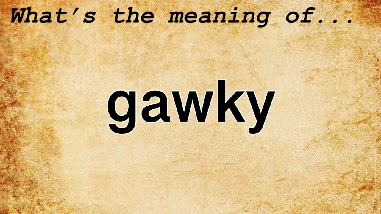 คำถามเกี่ยวกับความหมายของคำว่า Gawky วอลเปเปอร์
