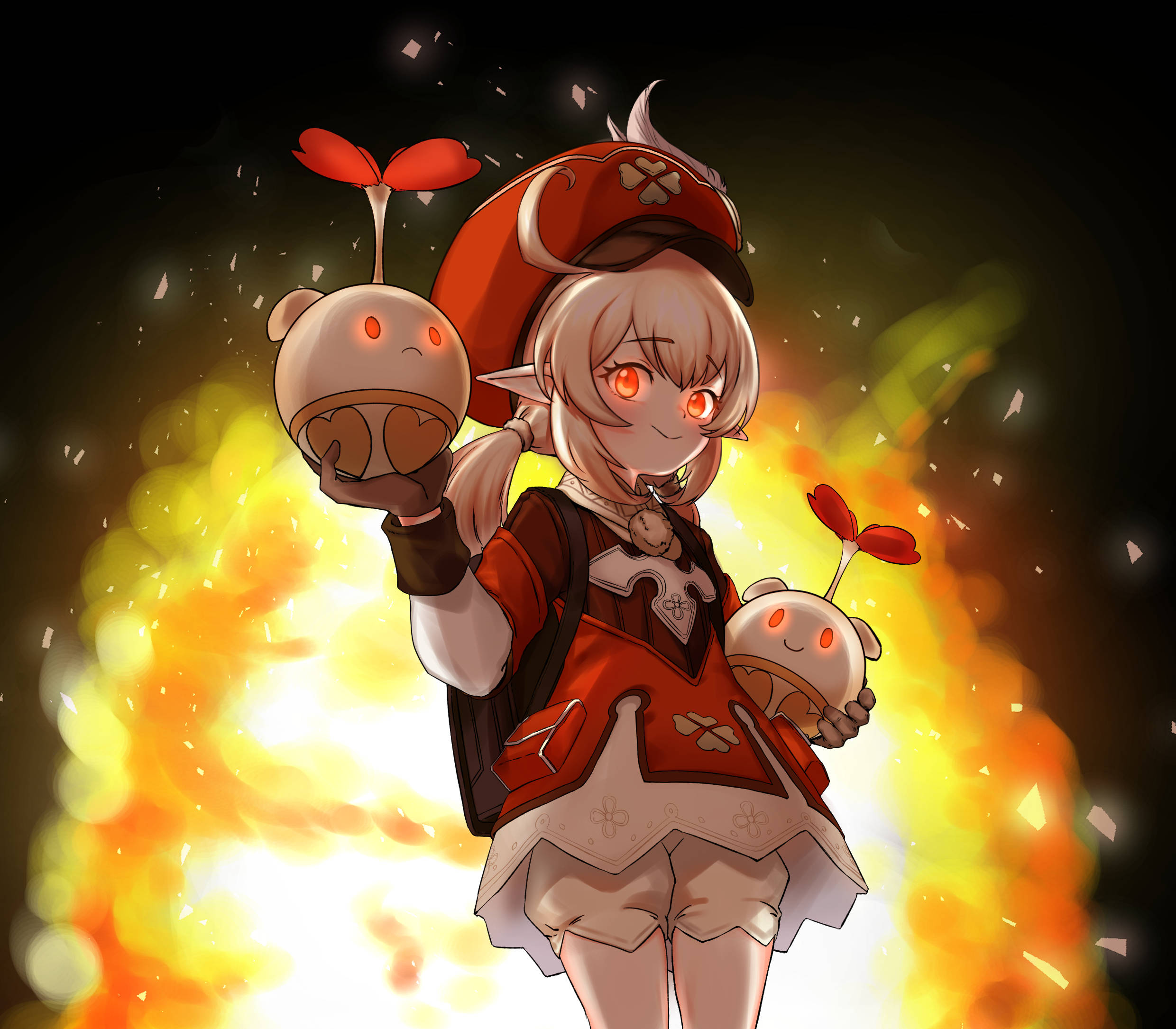 Genshin Impact Klee ตาแดง วอลเปเปอร์