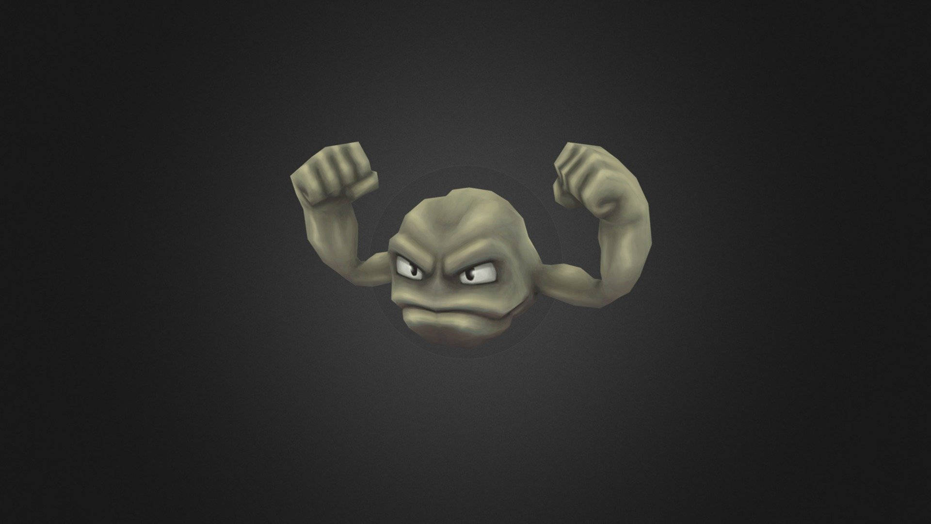 Geodude สมจริงบนพื้นหลังสีดำ วอลเปเปอร์