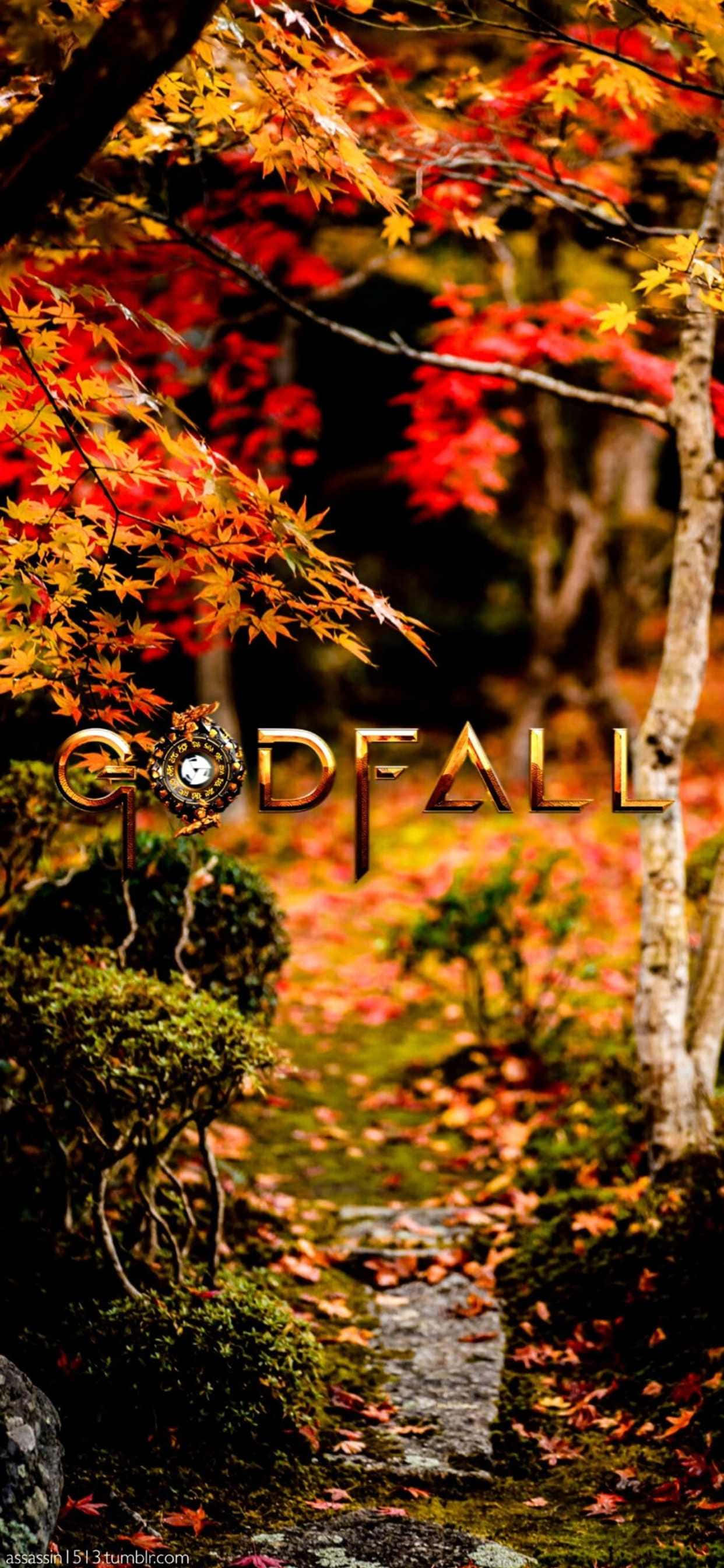 พื้นหลังใบเมเปิ้ล Godfall สำหรับ iPhone Xs Max วอลเปเปอร์