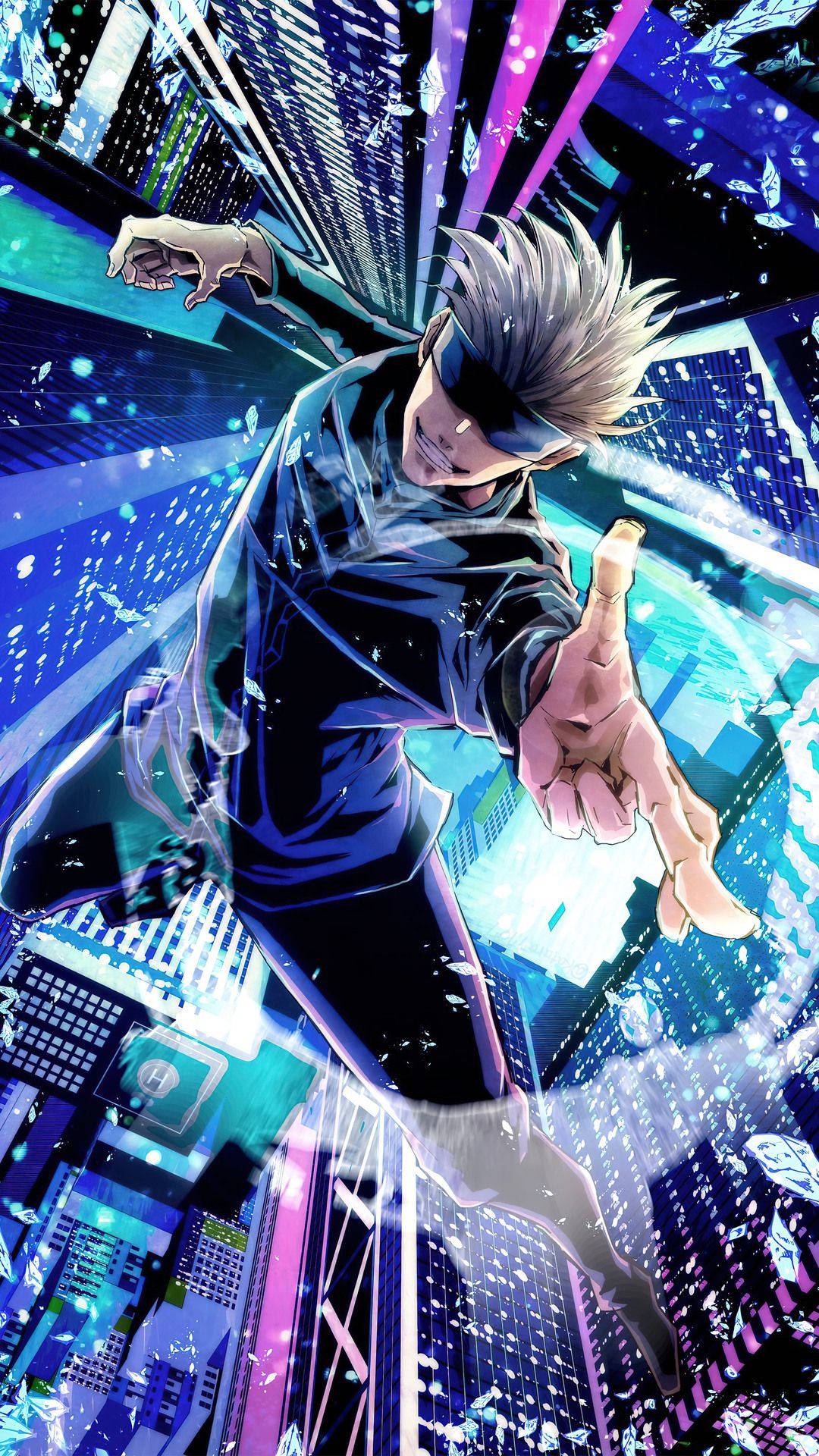 Gojo Satoru ตึกระฟ้า Jujutsu Kaisen iPhone วอลเปเปอร์