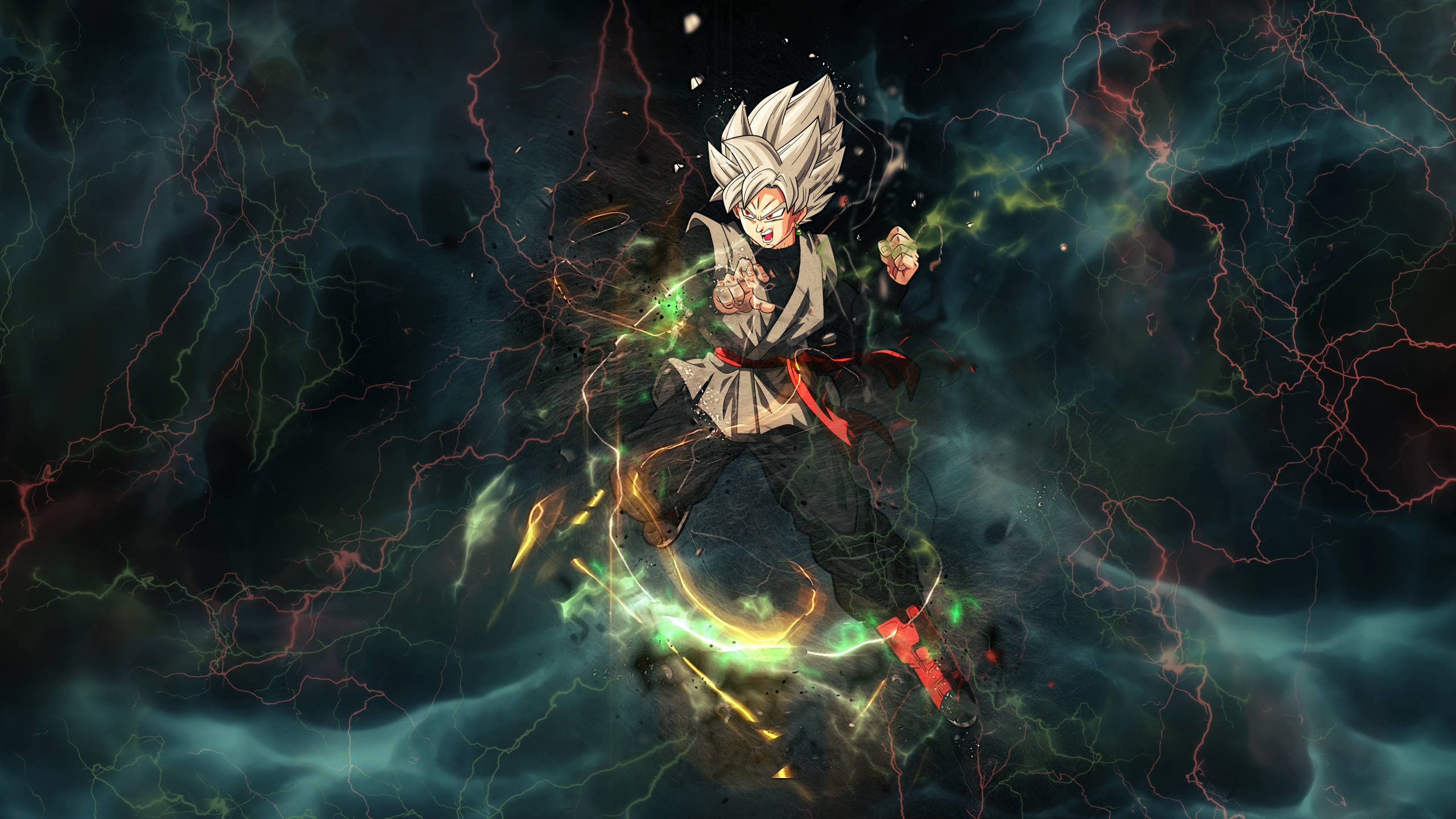 Goku Black PFP สายฟ้าสีเขียวเข้ม วอลเปเปอร์