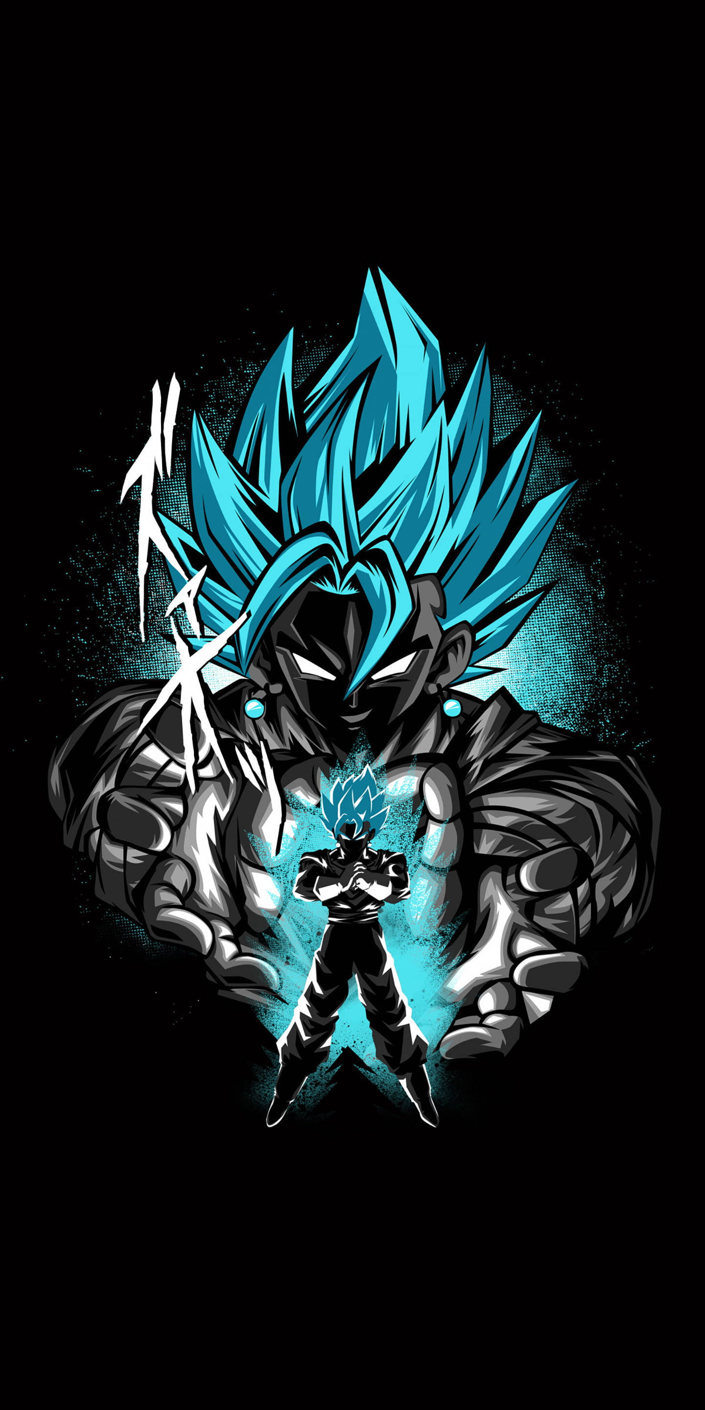 รูปโปรไฟล์ Goku Black พลังออร่าสีน้ำเงิน วอลเปเปอร์