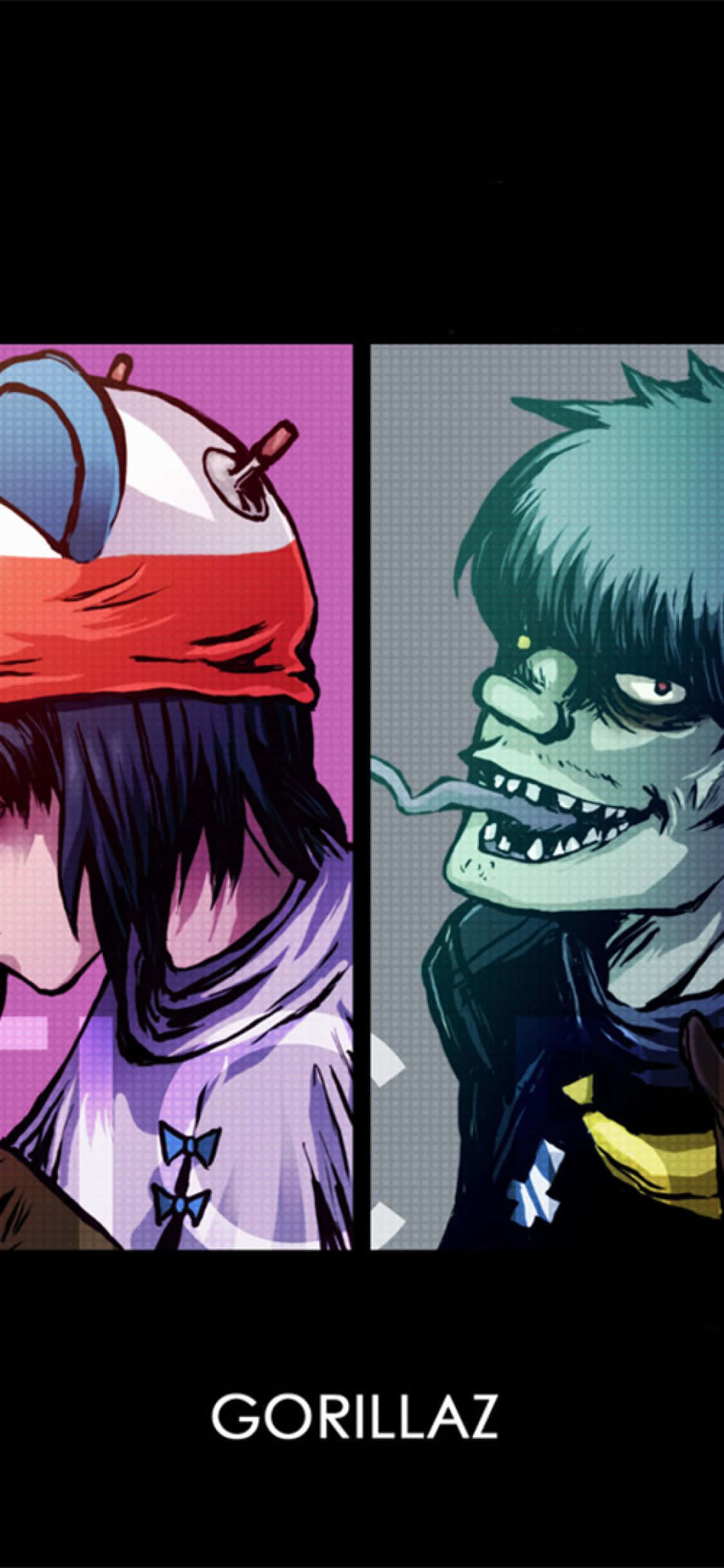 Gorillaz iPhone ครอบตัด Murdoc และ Noodle วอลเปเปอร์