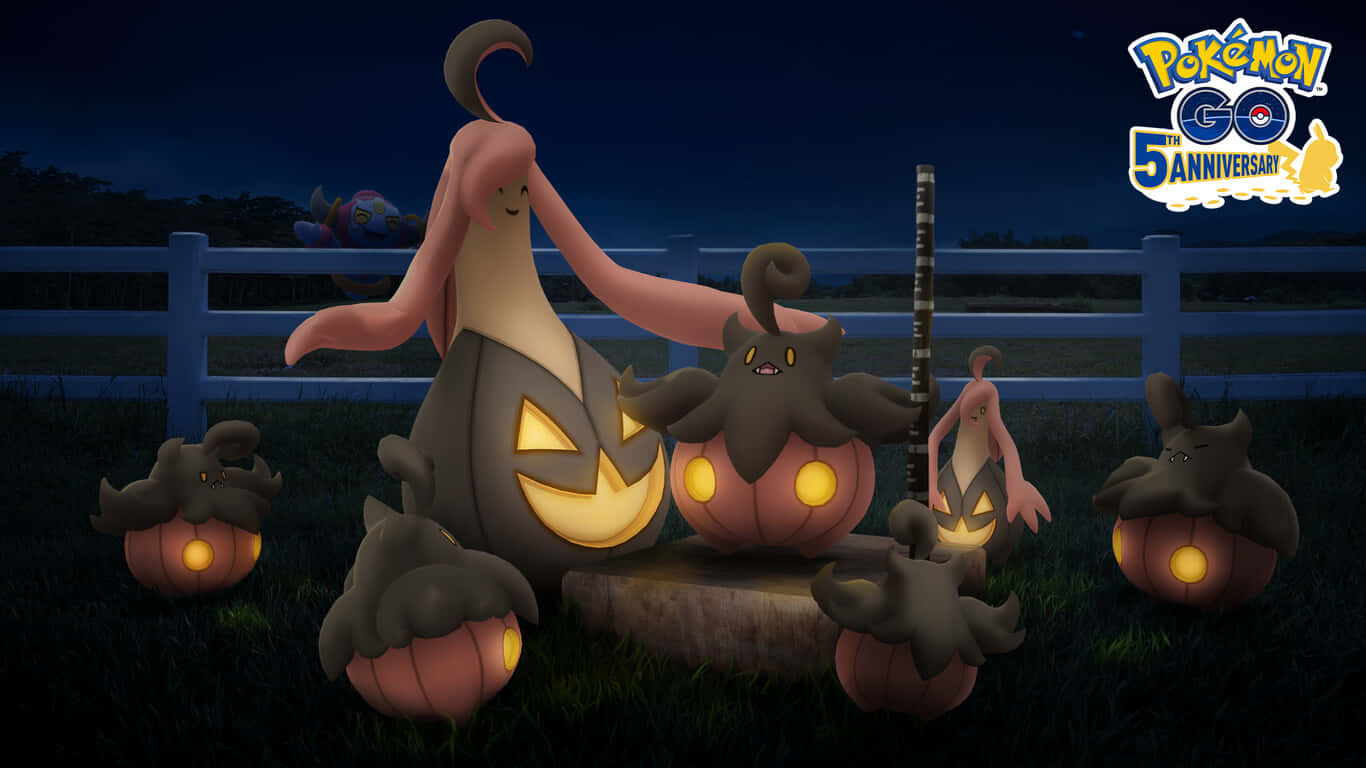 Gourgeist และ Pumpkaboo ในฟาร์ม วอลเปเปอร์
