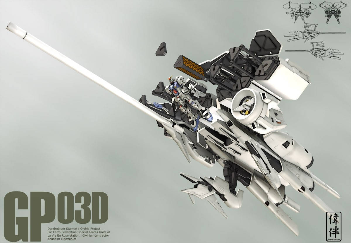 โมบายสูทกันดั้มสีขาว GP03D วอลเปเปอร์